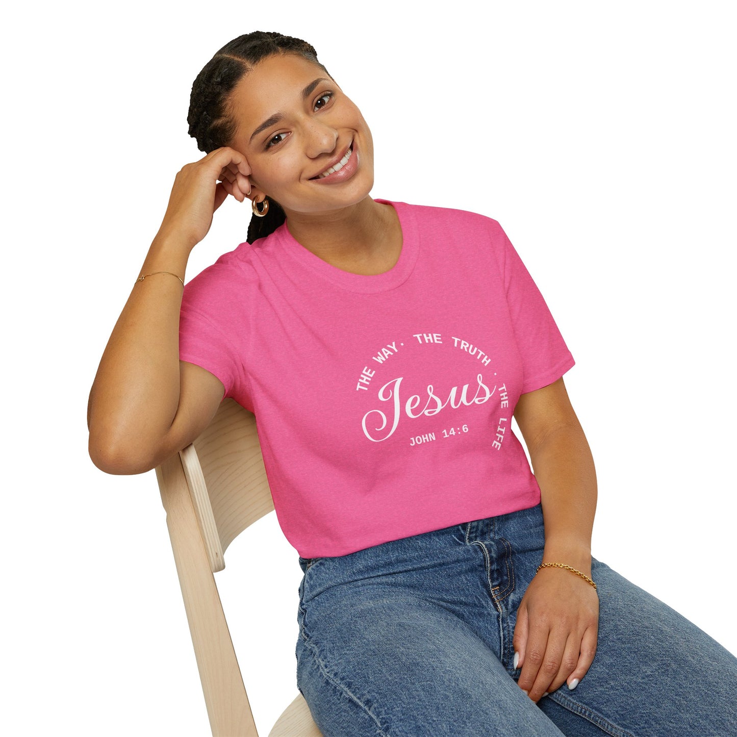Faith-Inspired Unisex Softstyle T-Shirt, Inspirational Tee, Religious Apparel, Gift for Christians, Scripture Shirt, Casual Faith Wear