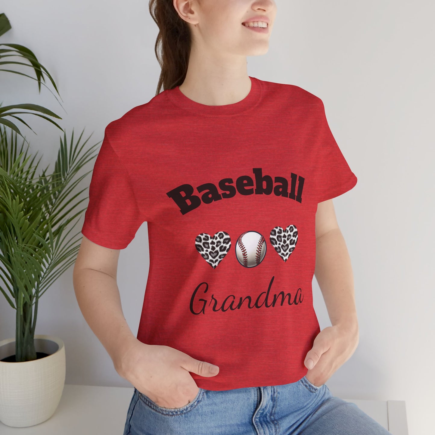 Grandma Baseball Tee with Personalized Name and Jersey Number on the back