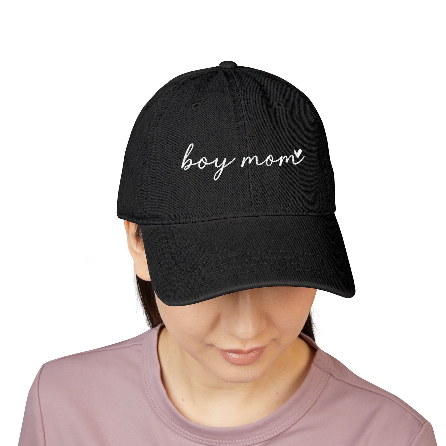 Denim Hat - 'Boy Mom' Embroidery, Perfect Gift for Moms