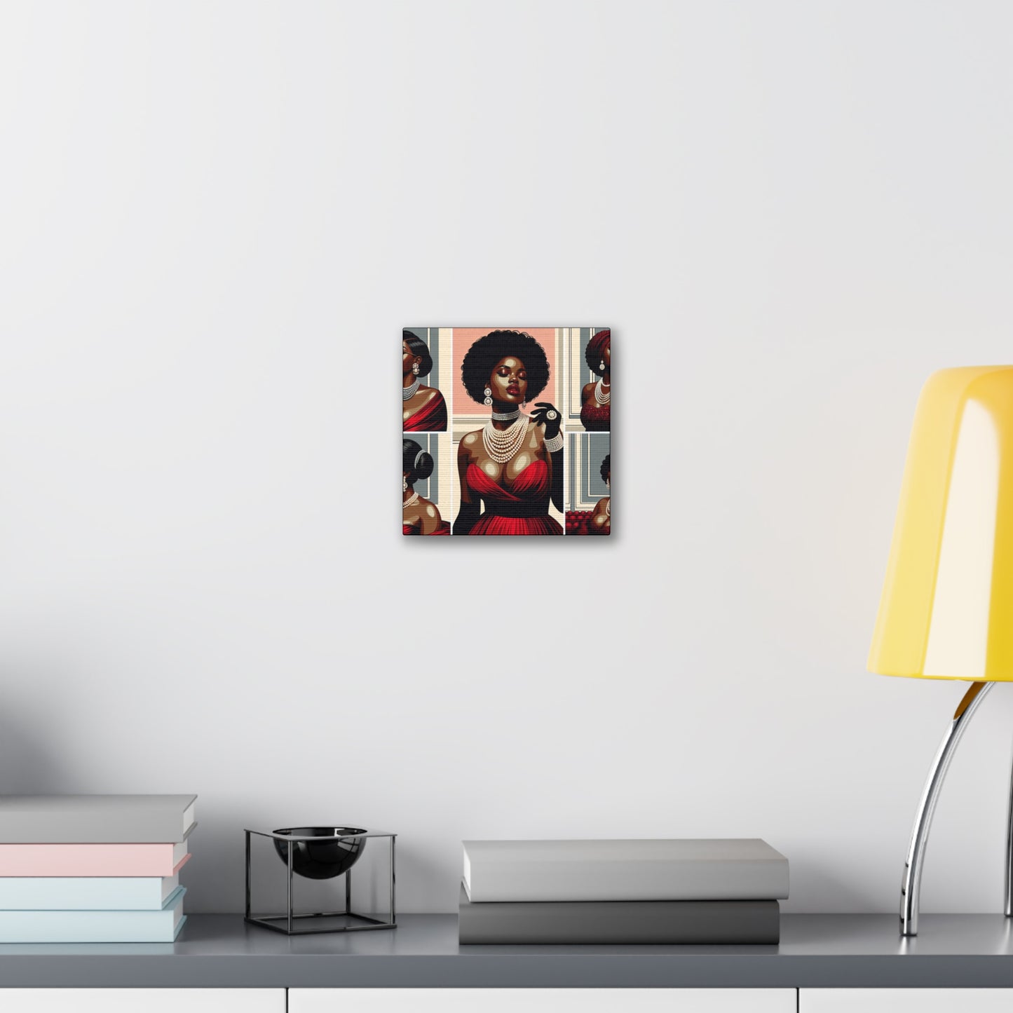 Elegant Afrocentric Canvas Art, Vibrant Wall Decor, Home Decoration, Black Girl Art, Gift for Her, Modern Artwork