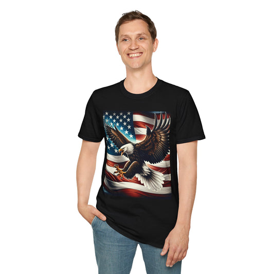 Patriotic Eagle T-Shirt | American Flag Shirt, Unisex Tee, 4th of July, Memorial Day, Veteran's Day Wear, Casual Style