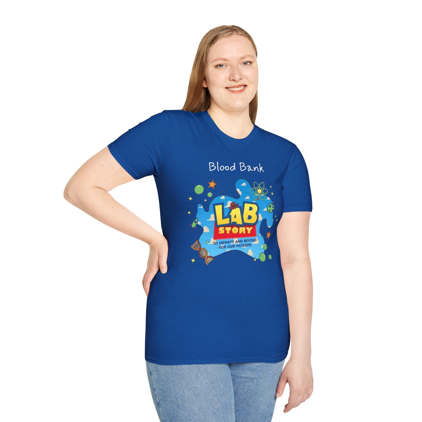 Lab Story Blood Bank 2026 T-Shirt | science graphic, playful lab design