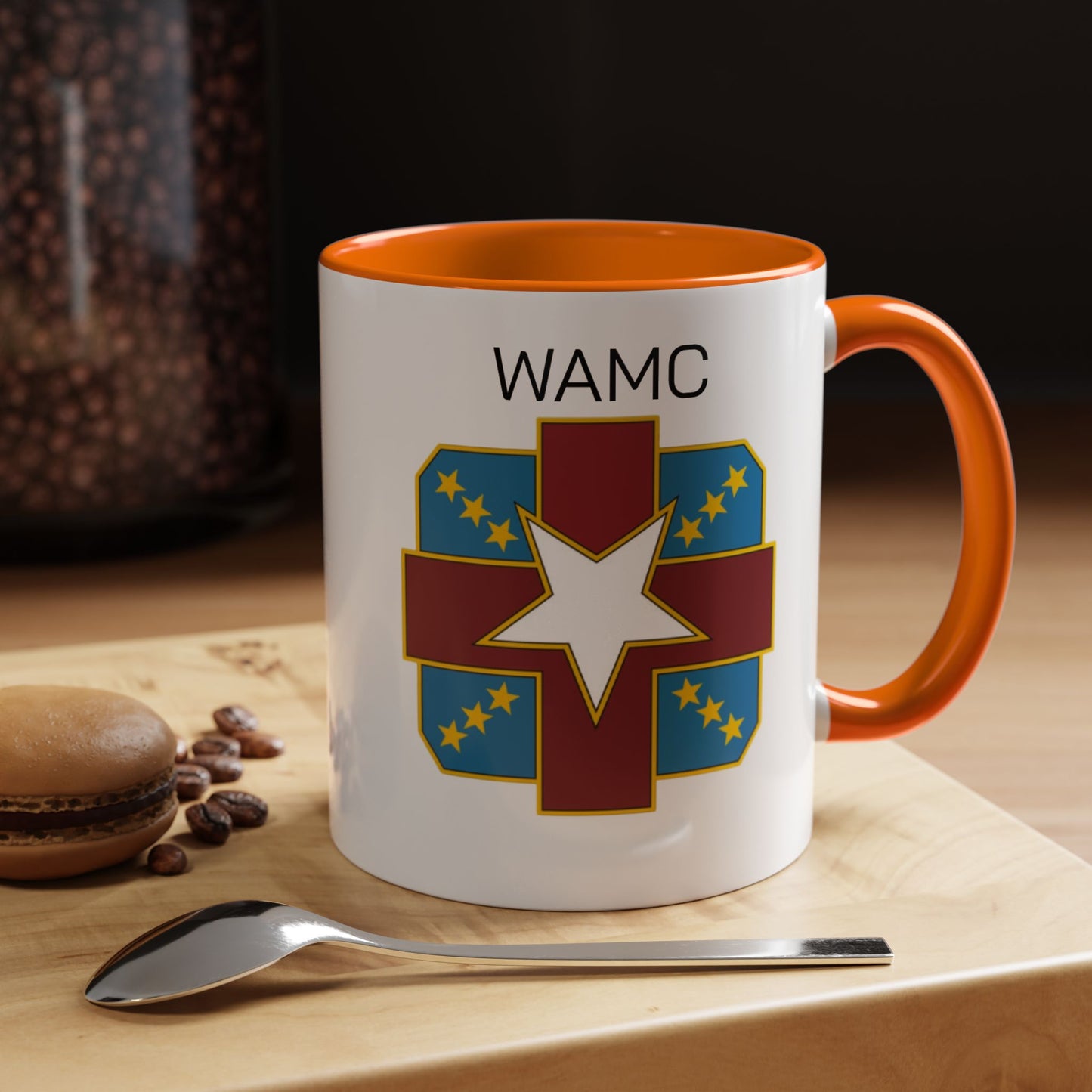 Womack, WAMC, Patriotic Accent Coffee Mug - Perfect for Veterans, Military Families, Heroic Moments, Unique Gifts, and Daily Inspiration