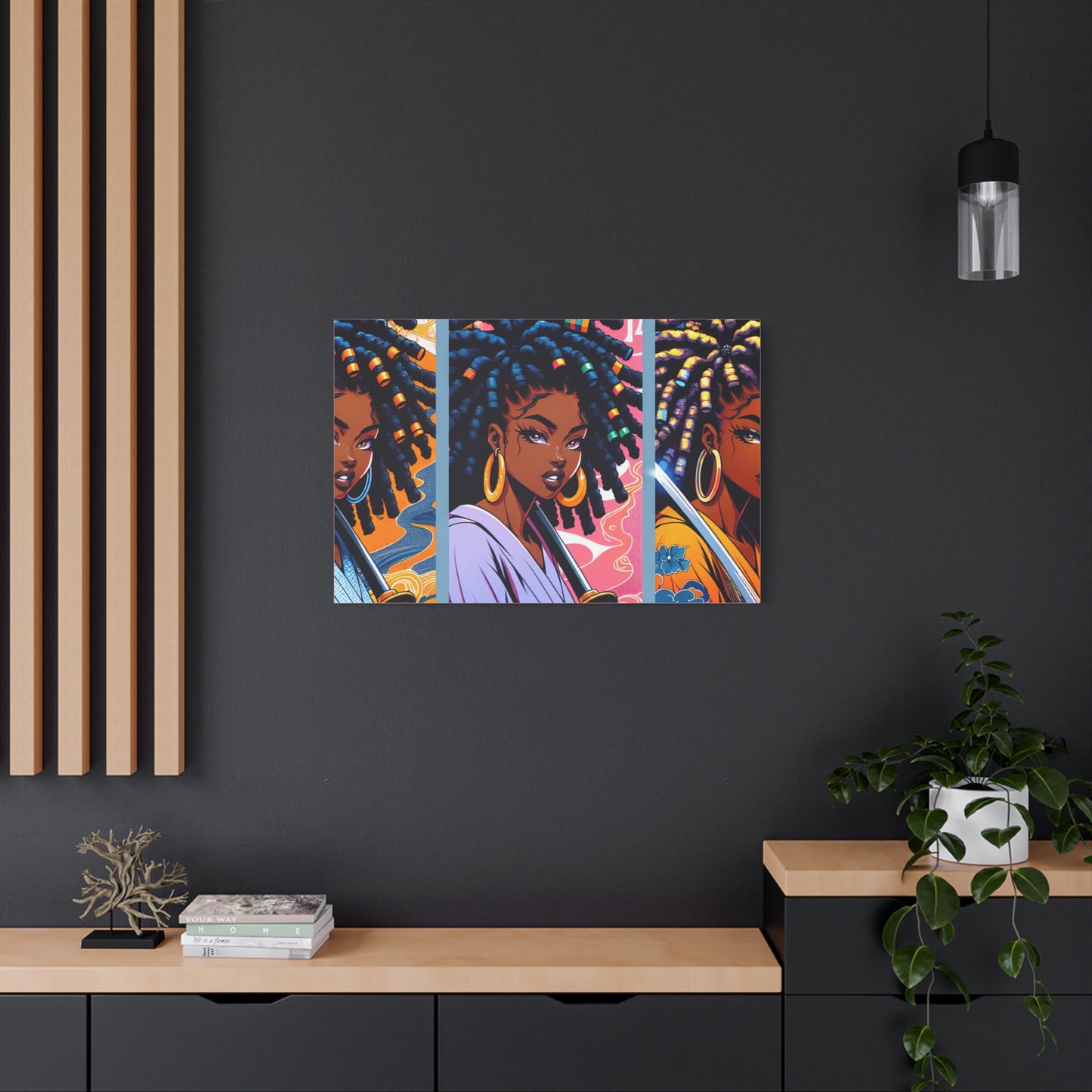 Artistic Canvas Wall Decor, Afrocentric Artwork, Contemporary Home Decor, Unique Gift for Art Lovers, Black-Owned Art