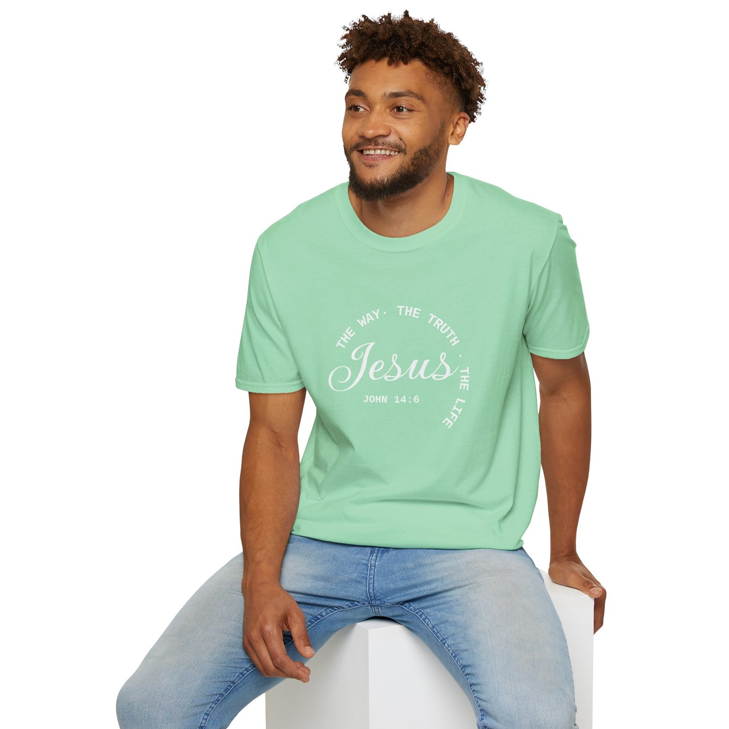 Faith-Inspired Unisex Softstyle T-Shirt, Inspirational Tee, Religious Apparel, Gift for Christians, Scripture Shirt, Casual Faith Wear