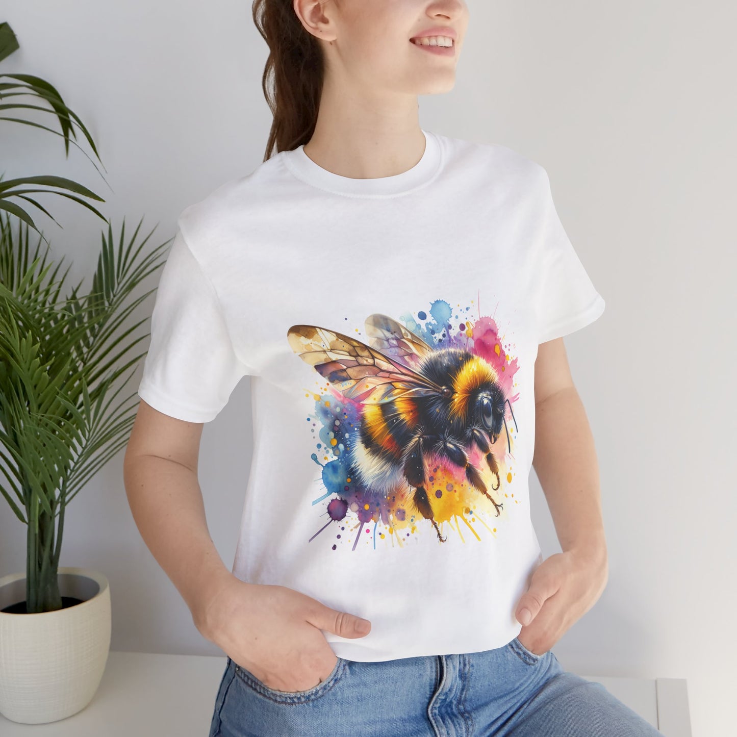 Bee Watercolor Unisex Tee | Nature Lover Gift, Summer Style, Eco-Friendly Fashion, Bee Conservation Awareness, Birthday Present