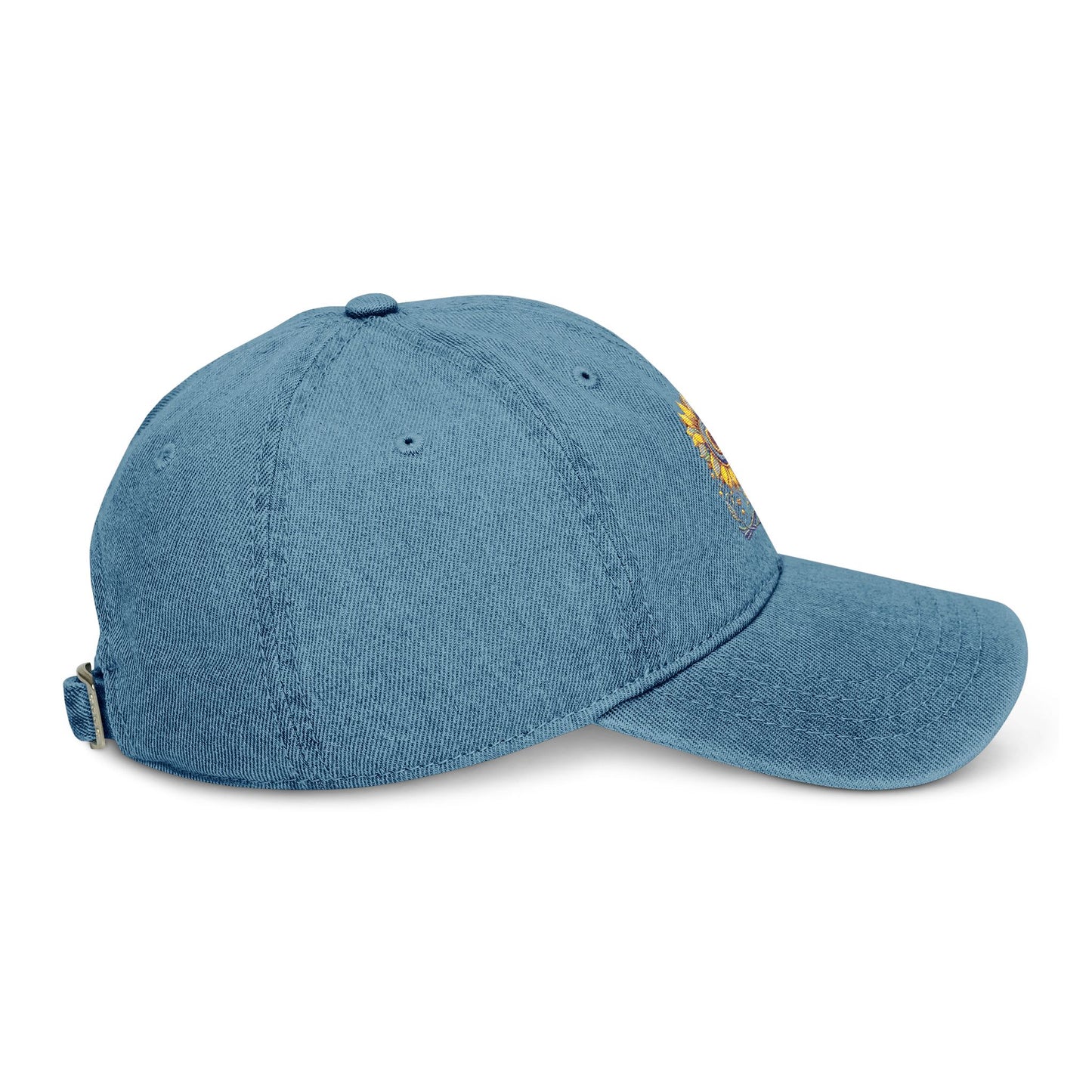 Sunflower Embroidered Denim Hat - Stylish Summer Accessory, Perfect Gift for Nature Lovers, Casual Wear, Outdoor Events, Festivals