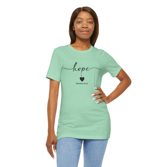 Hope-Inspired Unisex Short Sleeve Tee | Christian Gift, Inspirational Apparel, Motivational Shirt, Faith-Based Clothing, Bible Verse Tee