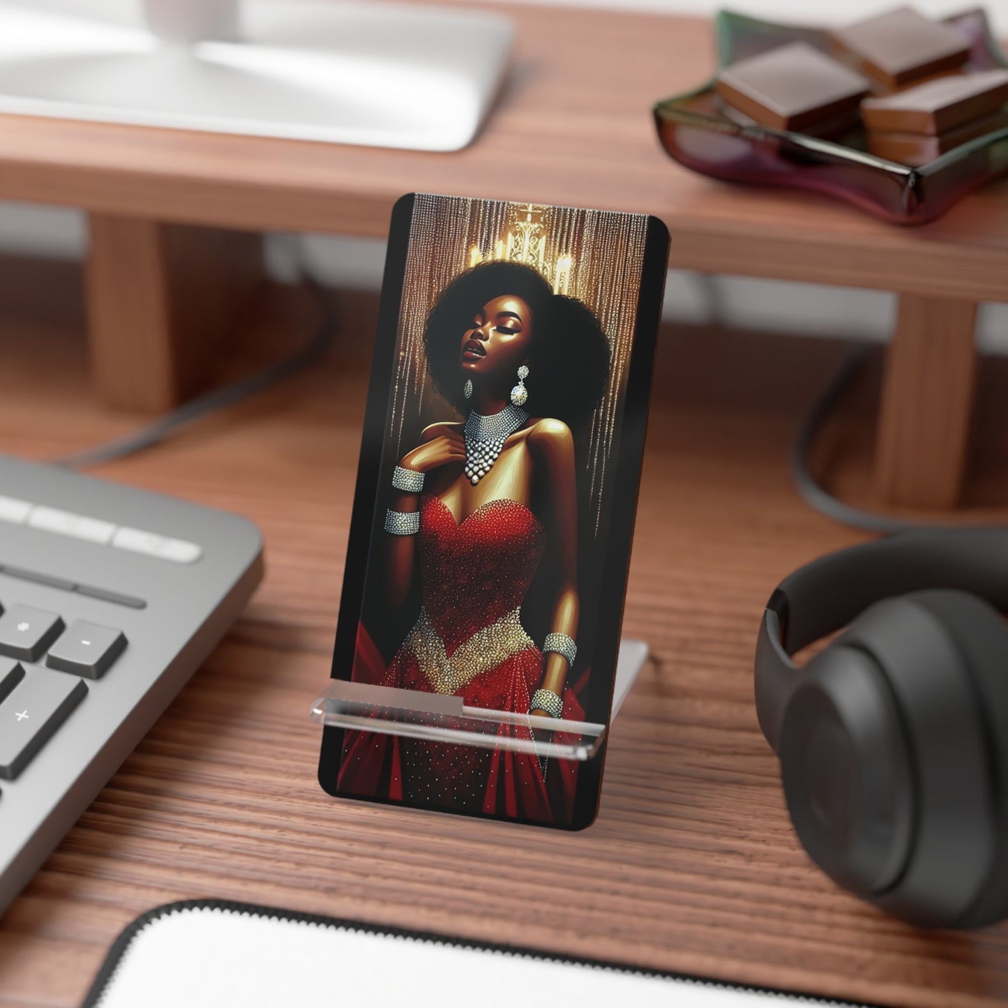 Elegant Smartphone Display Stand, Chic Phone Holder, Modern Desk Accessory, Unique Gift for Fashion Lovers, Home Office Decor
