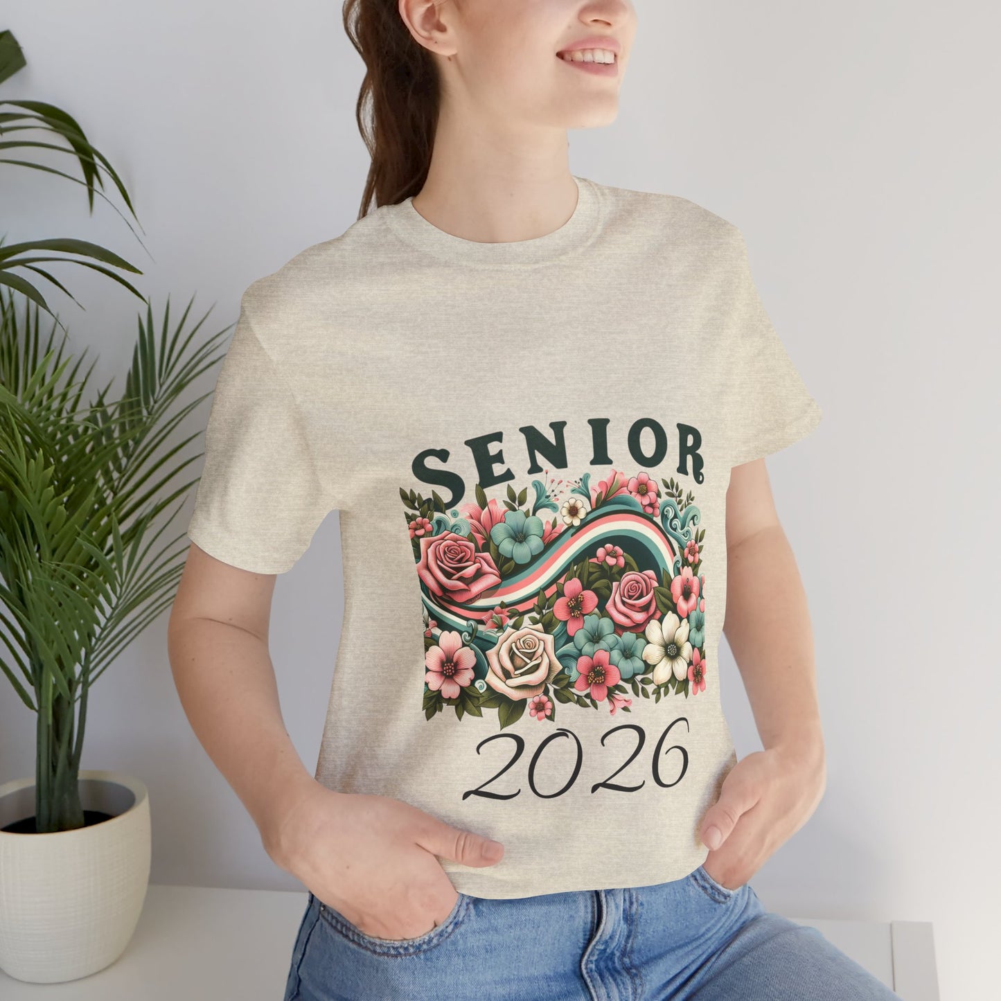 Senior 2026 Floral Unisex Tee, Graduation Gift Shirt, High School Senior Apparel, Class of 2026 Shirt, Floral Graduation Tee