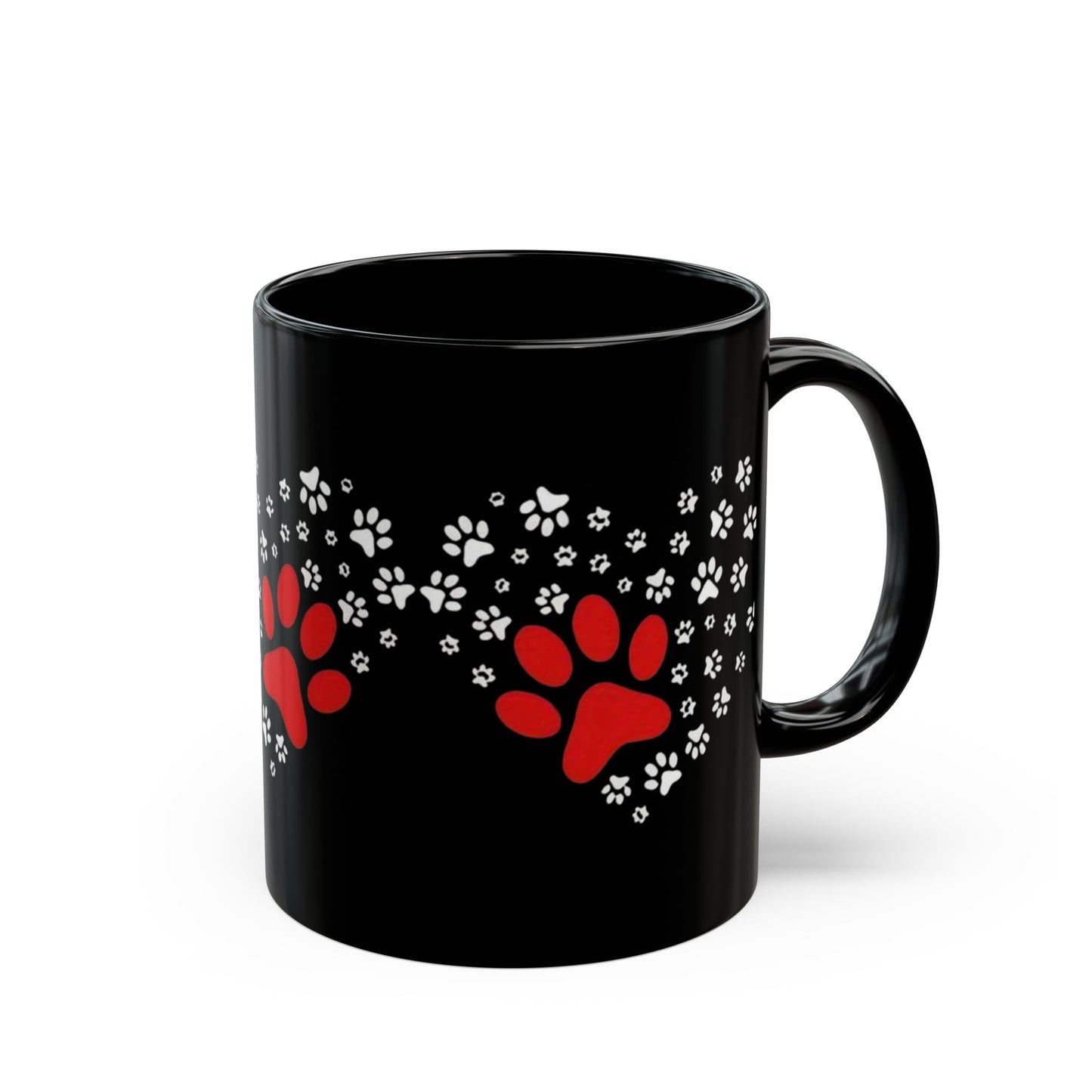 Paw Print Heart Mug, Pet Lover Gift, Dog Cat Mug, Animal Lovers Coffee Cup, Cute Heart Paw Design