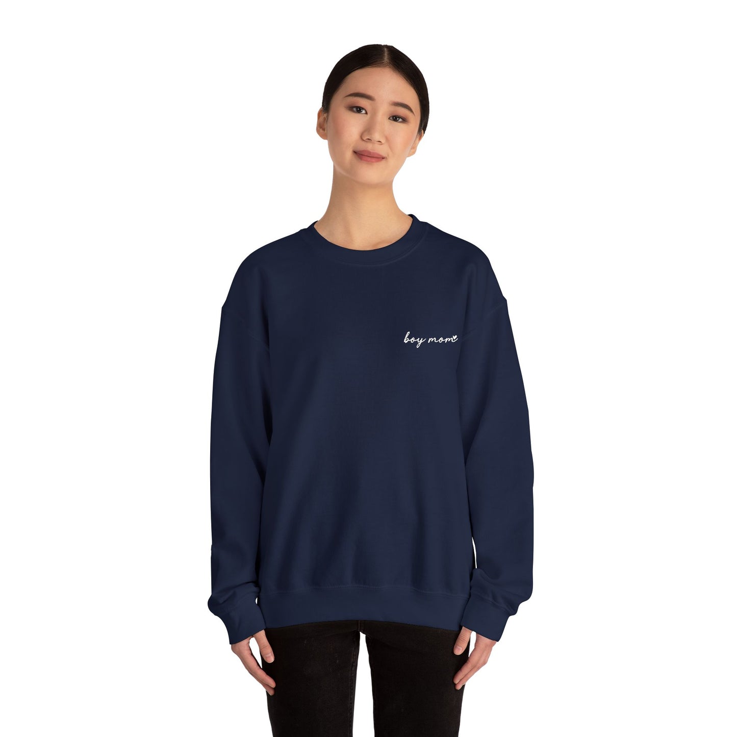 Embroidered Boy Mom Unisex Heavy Blend™ Crewneck Sweatshirt