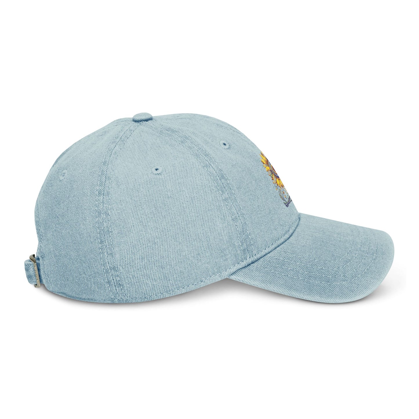Sunflower Embroidered Denim Hat - Stylish Summer Accessory, Perfect Gift for Nature Lovers, Casual Wear, Outdoor Events, Festivals