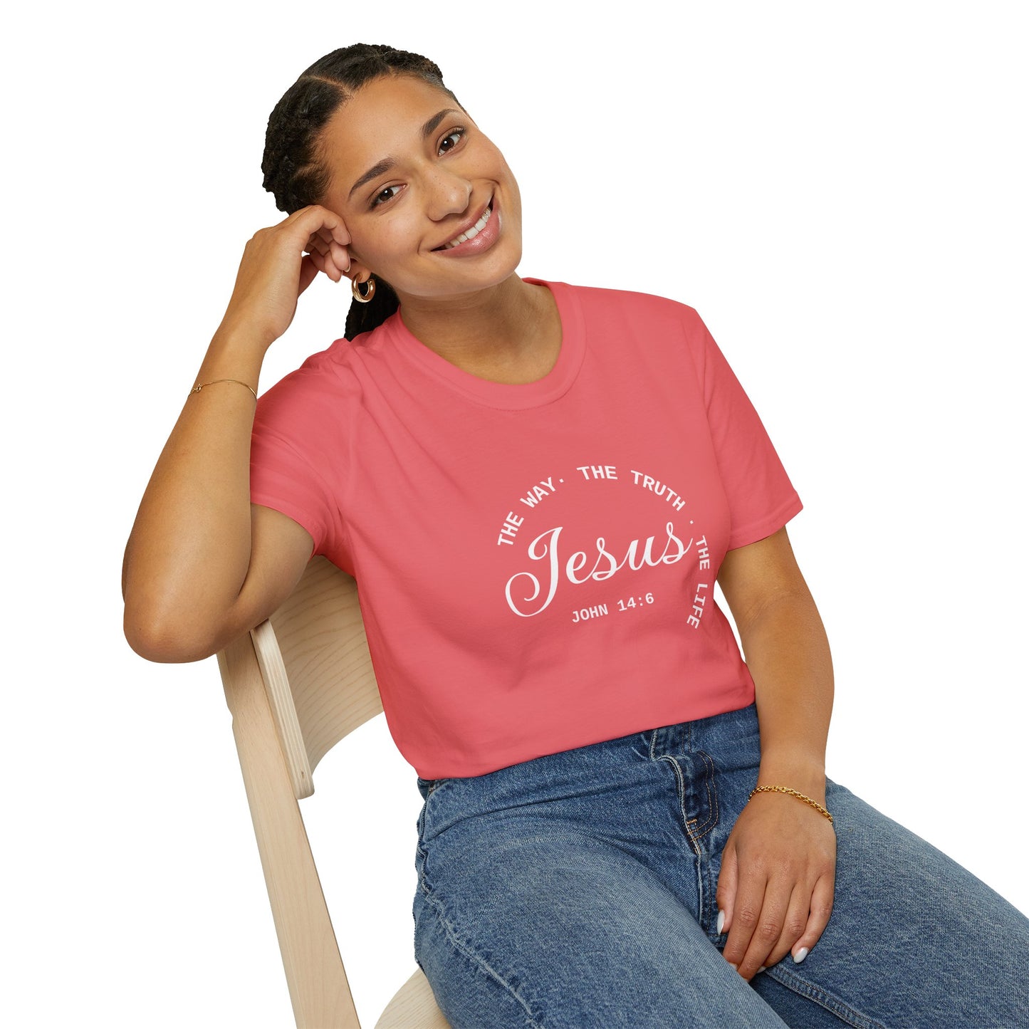 Faith-Inspired Unisex Softstyle T-Shirt, Inspirational Tee, Religious Apparel, Gift for Christians, Scripture Shirt, Casual Faith Wear