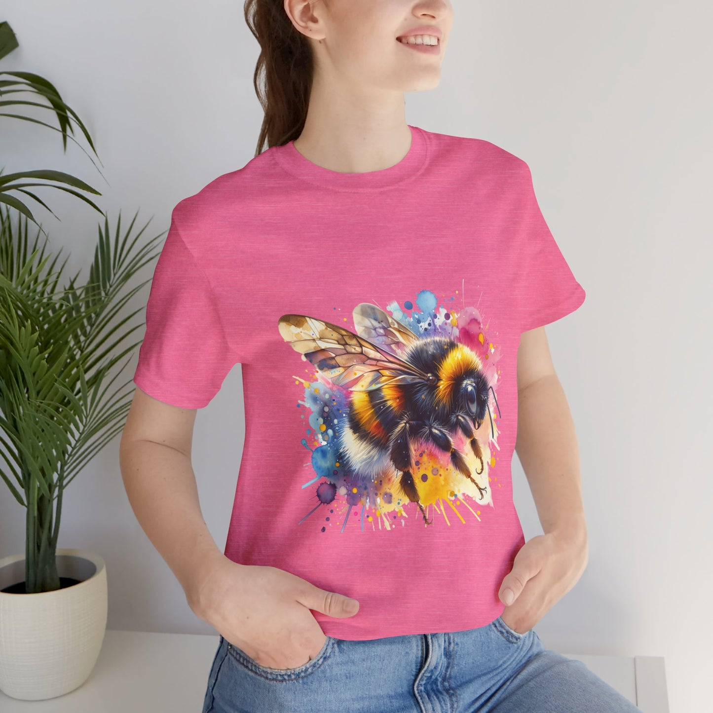 Bee Watercolor Unisex Tee | Nature Lover Gift, Summer Style, Eco-Friendly Fashion, Bee Conservation Awareness, Birthday Present