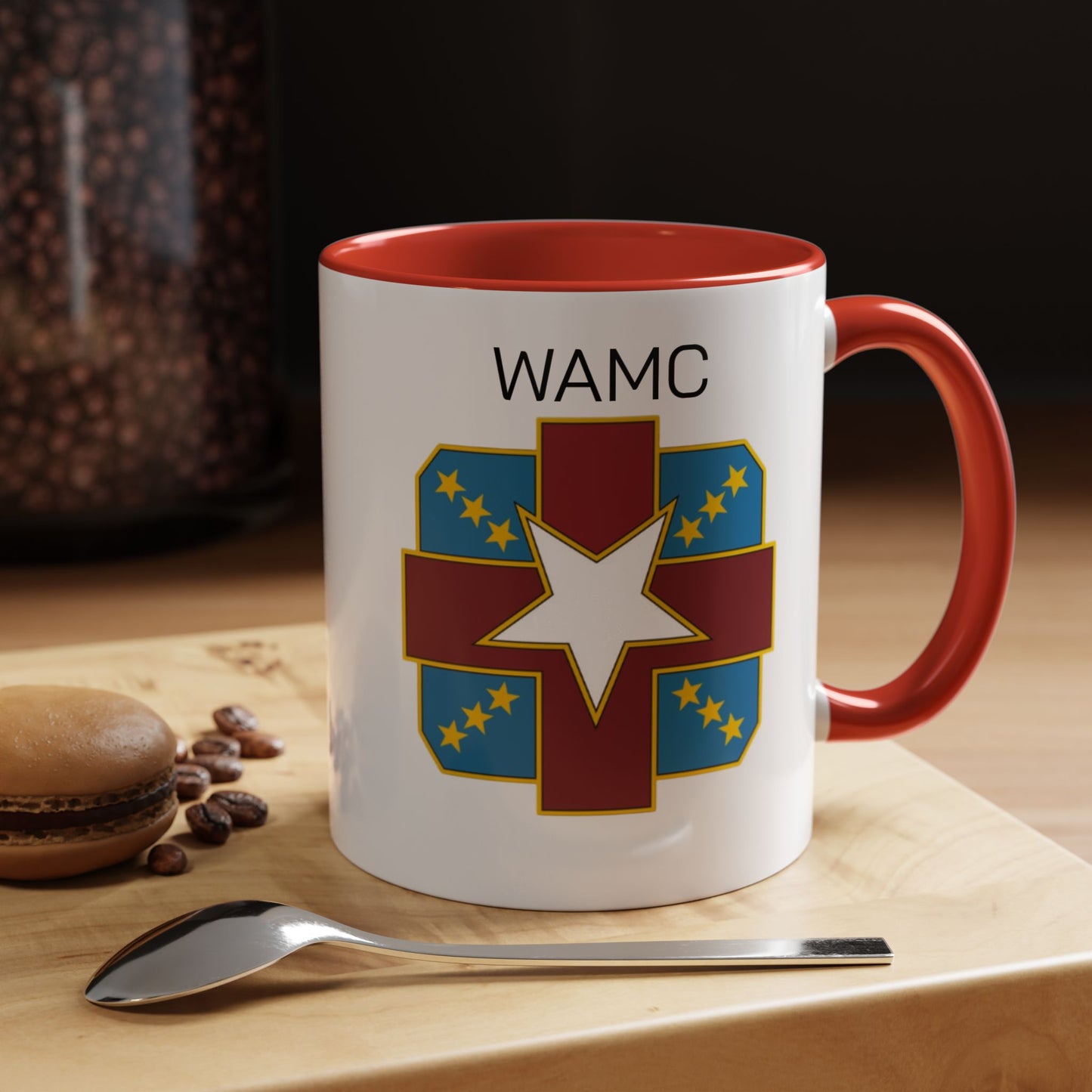 Womack, WAMC, Patriotic Accent Coffee Mug - Perfect for Veterans, Military Families, Heroic Moments, Unique Gifts, and Daily Inspiration