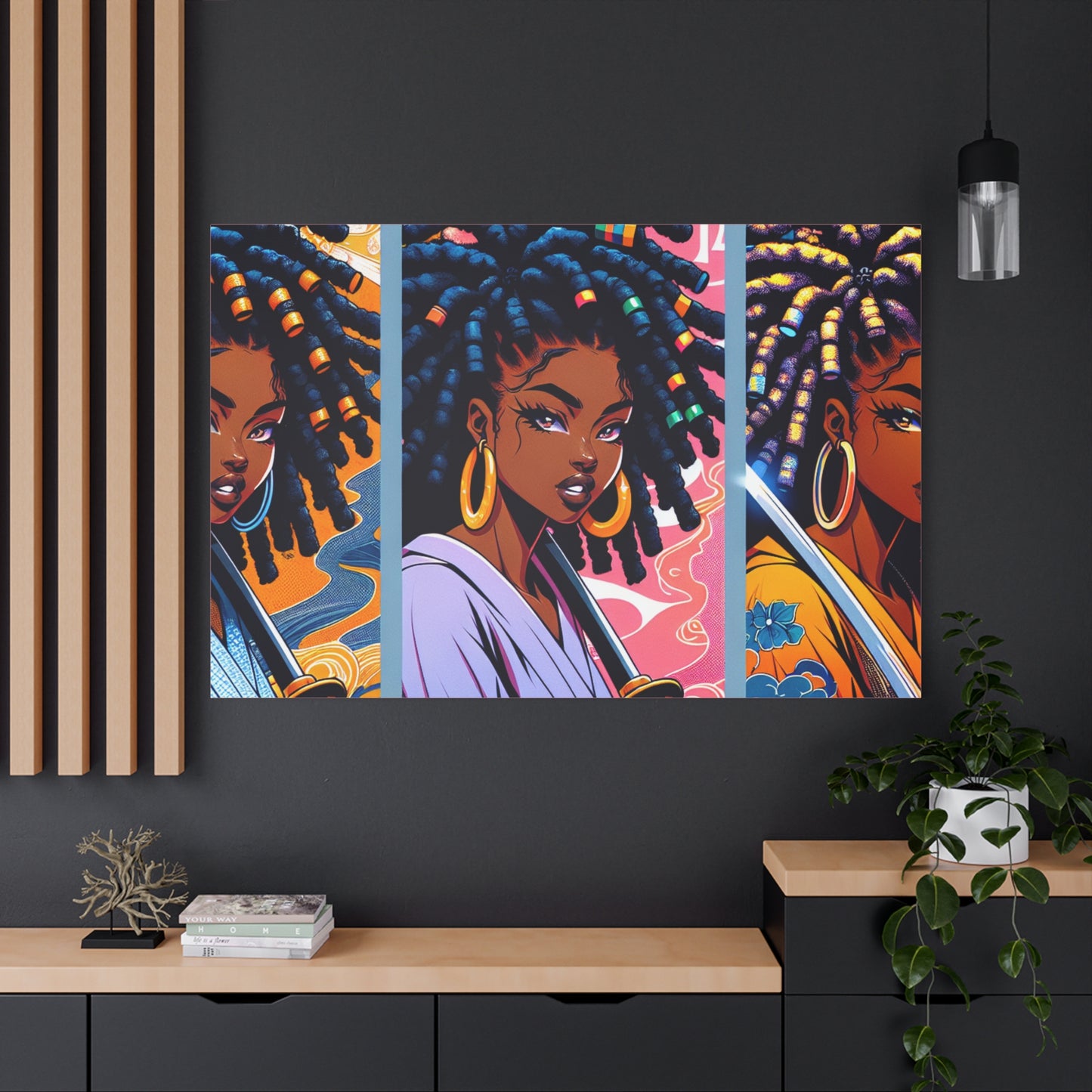 Artistic Canvas Wall Decor, Afrocentric Artwork, Contemporary Home Decor, Unique Gift for Art Lovers, Black-Owned Art