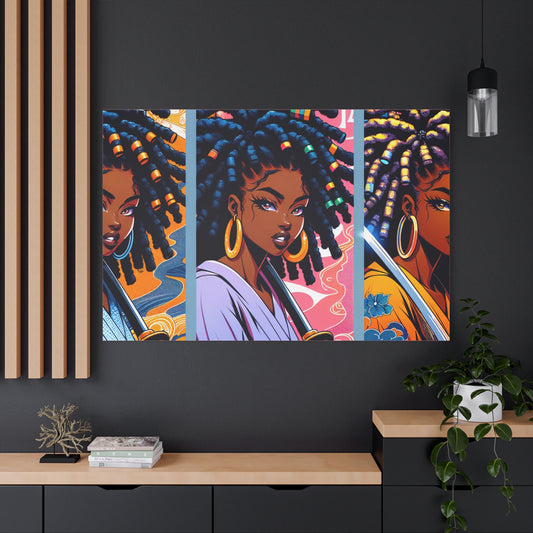 Artistic Canvas Wall Decor, Afrocentric Artwork, Contemporary Home Decor, Unique Gift for Art Lovers, Black-Owned Art