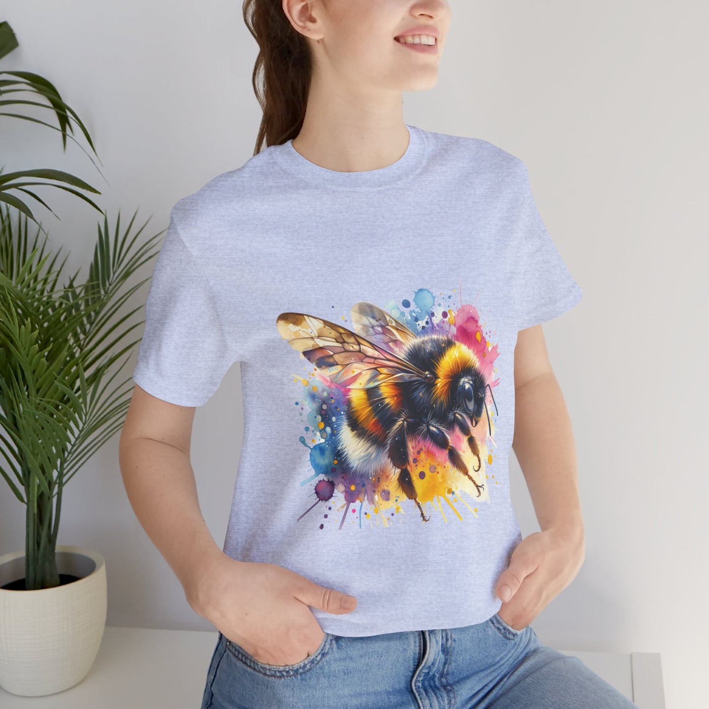 Bee Watercolor Unisex Tee | Nature Lover Gift, Summer Style, Eco-Friendly Fashion, Bee Conservation Awareness, Birthday Present