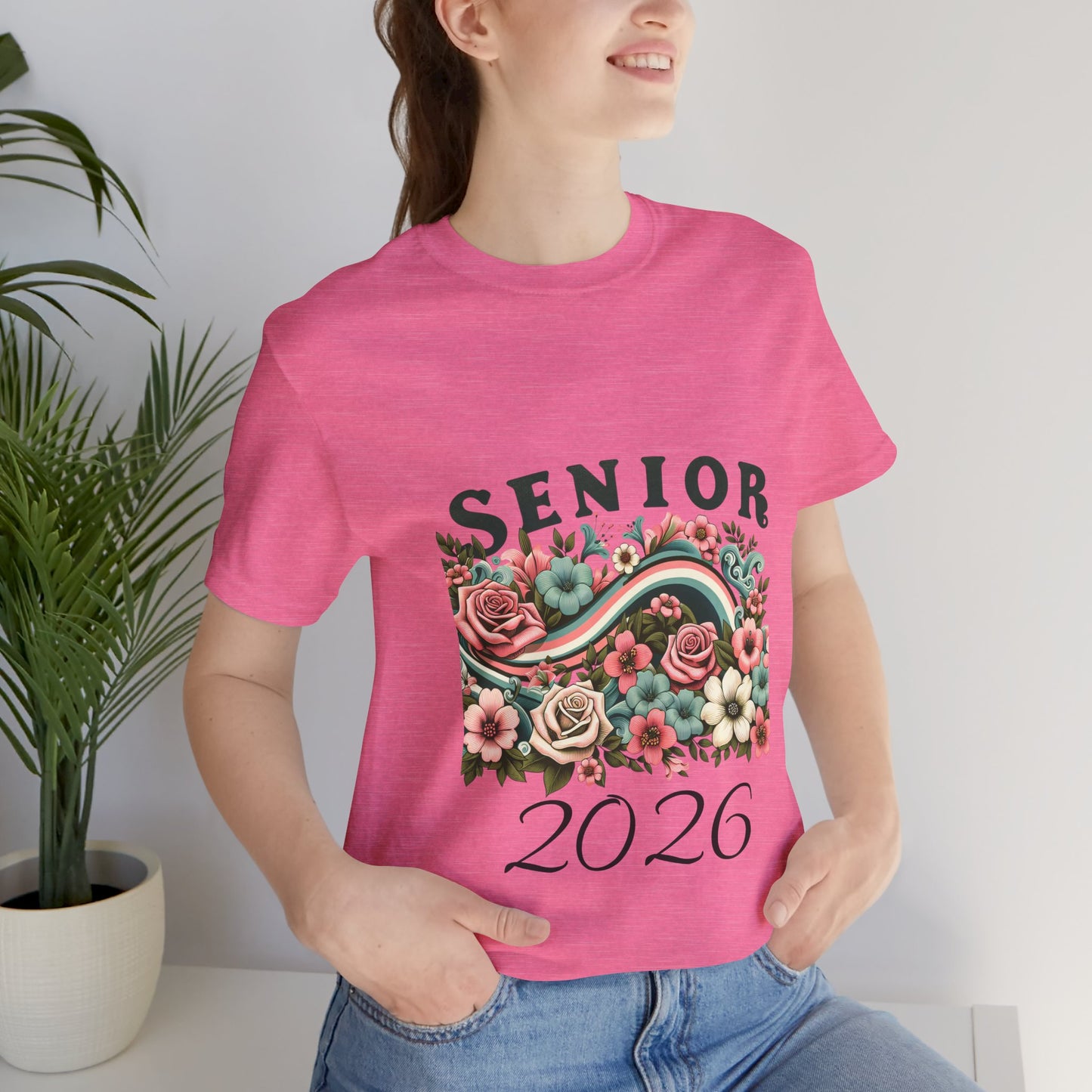Senior 2026 Floral Unisex Tee, Graduation Gift Shirt, High School Senior Apparel, Class of 2026 Shirt, Floral Graduation Tee