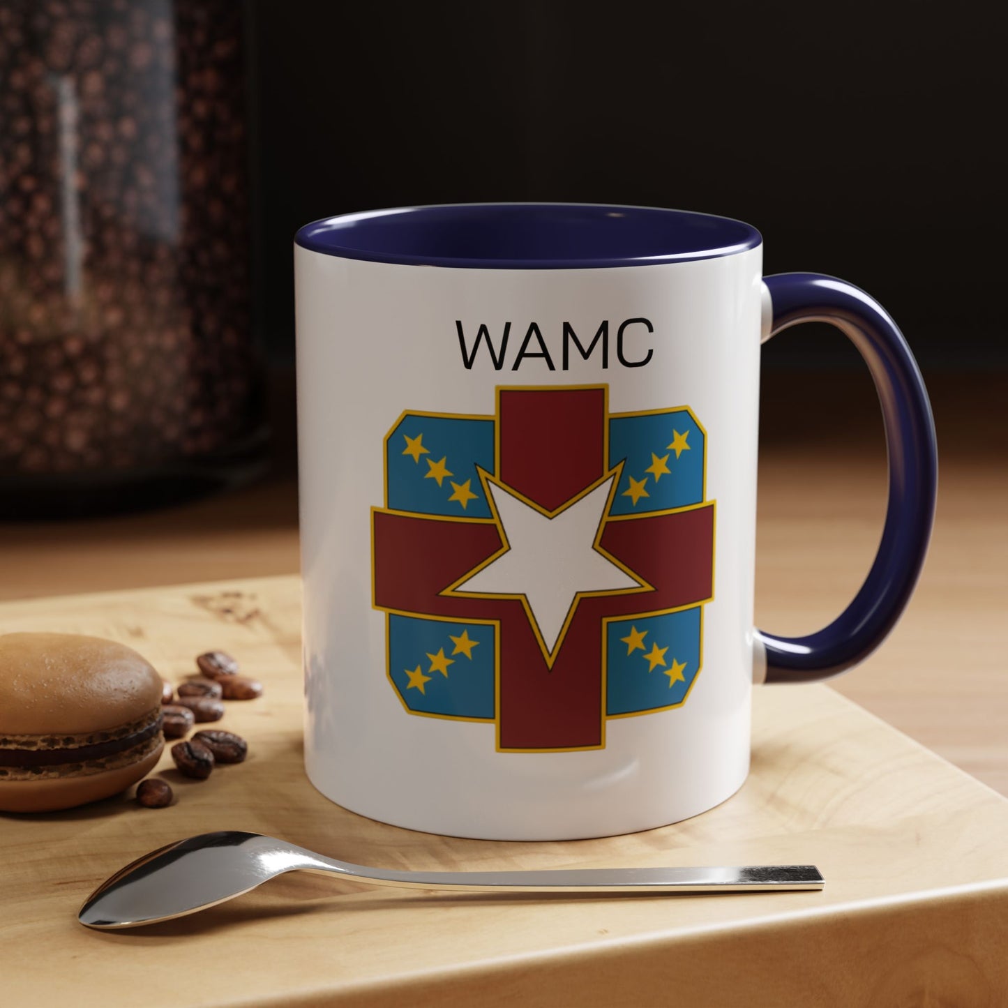 Womack, WAMC, Patriotic Accent Coffee Mug - Perfect for Veterans, Military Families, Heroic Moments, Unique Gifts, and Daily Inspiration