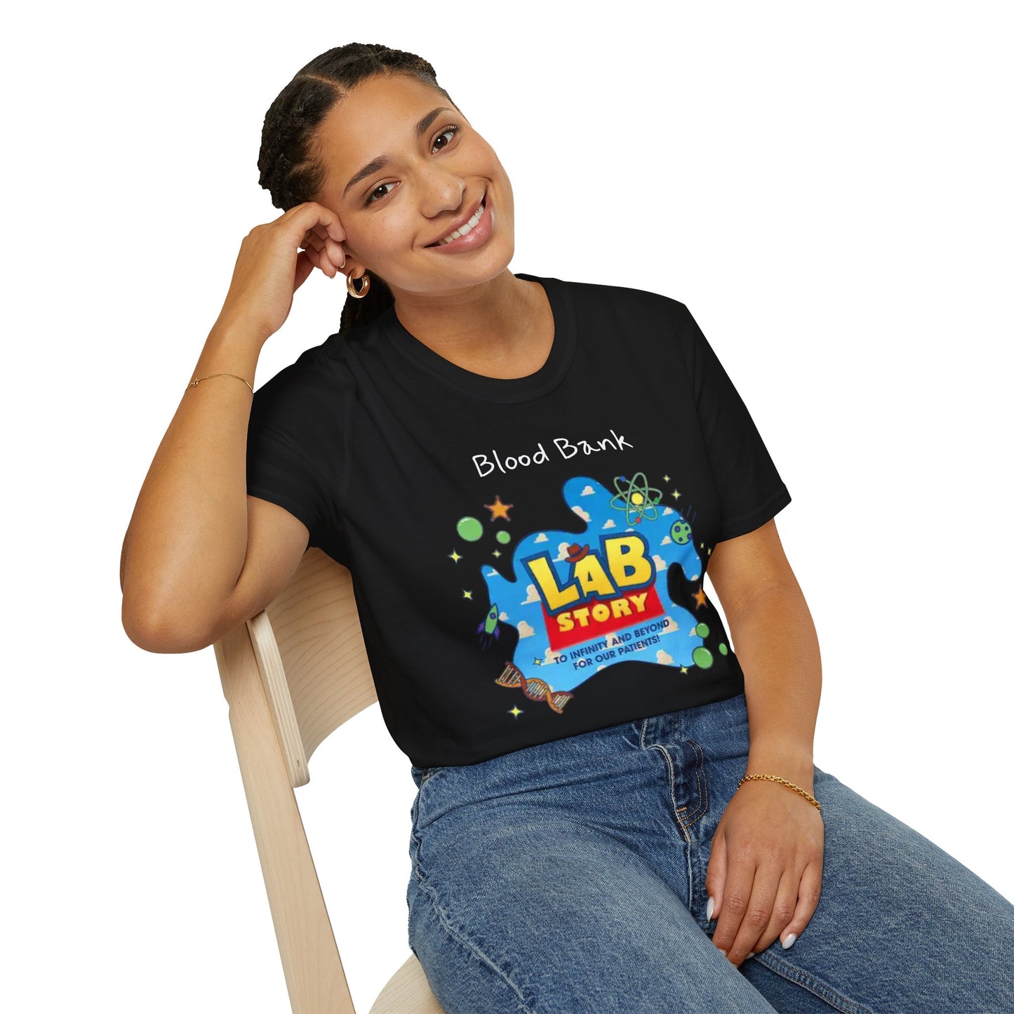 Lab Story Blood Bank 2026 T-Shirt | science graphic, playful lab design