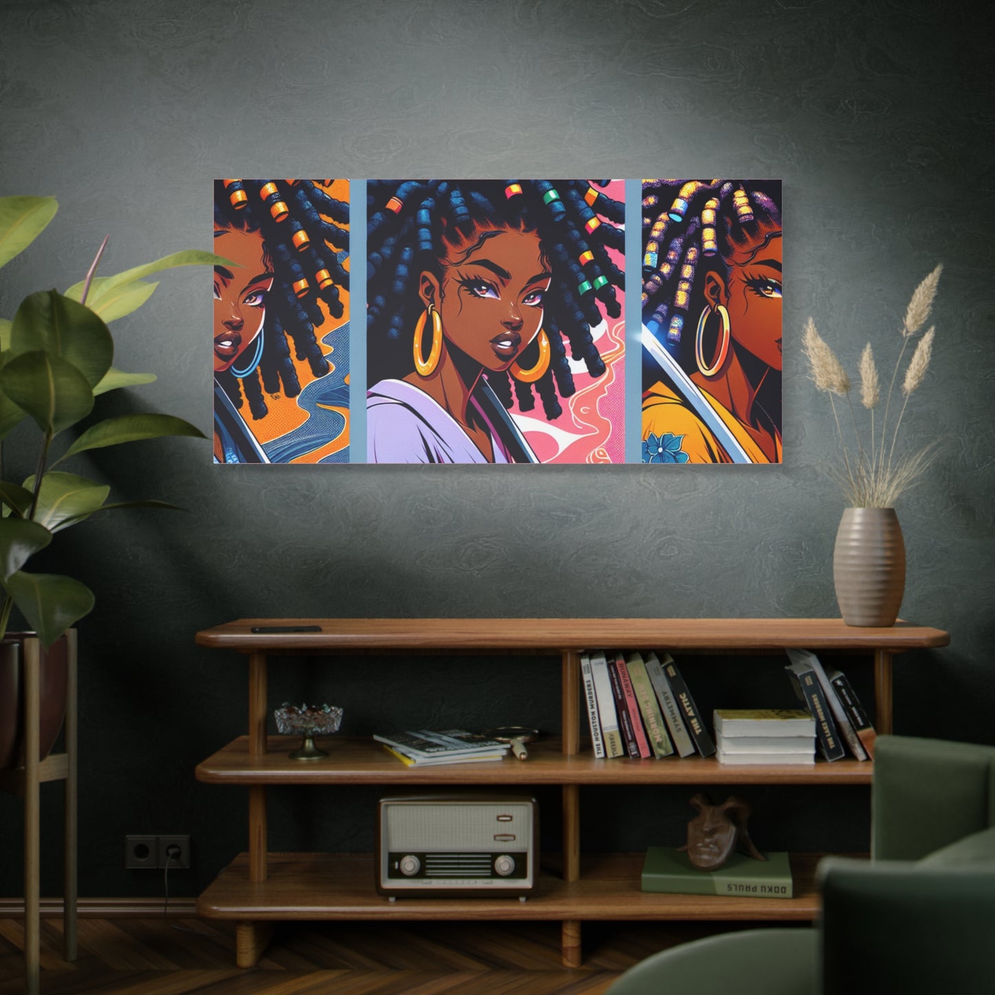 Artistic Canvas Wall Decor, Afrocentric Artwork, Contemporary Home Decor, Unique Gift for Art Lovers, Black-Owned Art