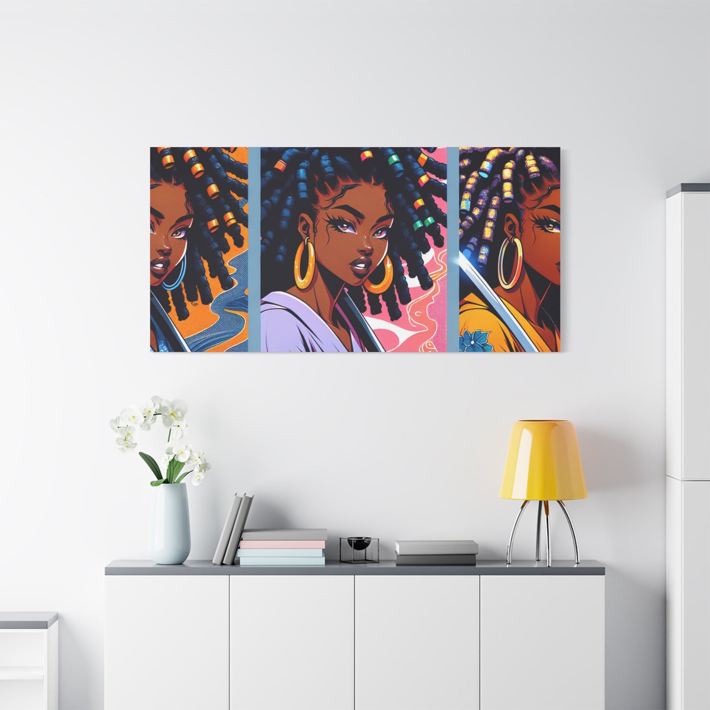 Artistic Canvas Wall Decor, Afrocentric Artwork, Contemporary Home Decor, Unique Gift for Art Lovers, Black-Owned Art