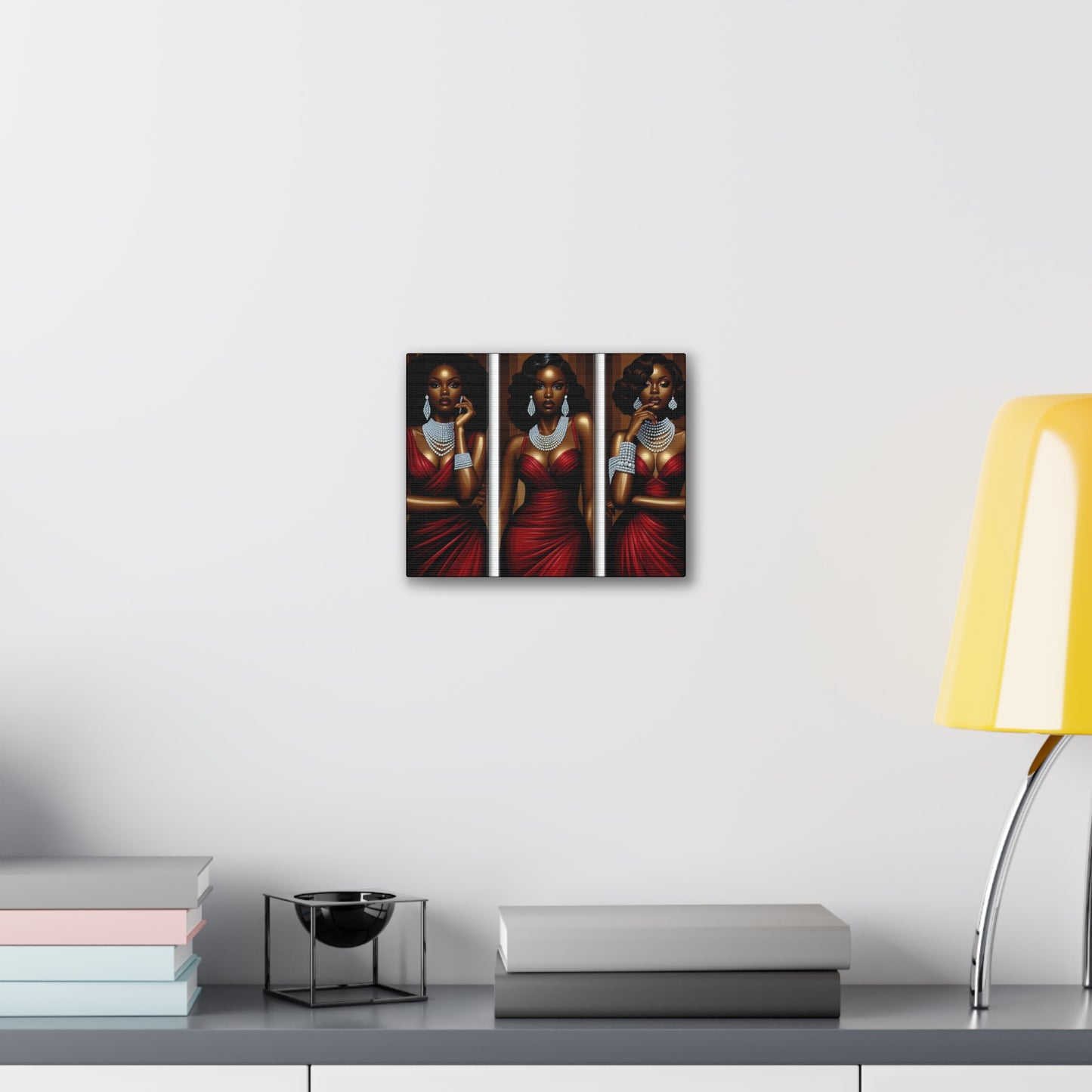 Elegant Afrocentric Canvas Art, Vibrant Wall Decor, Home Decoration, Black Girl Art, Gift for Her, Modern Artwork