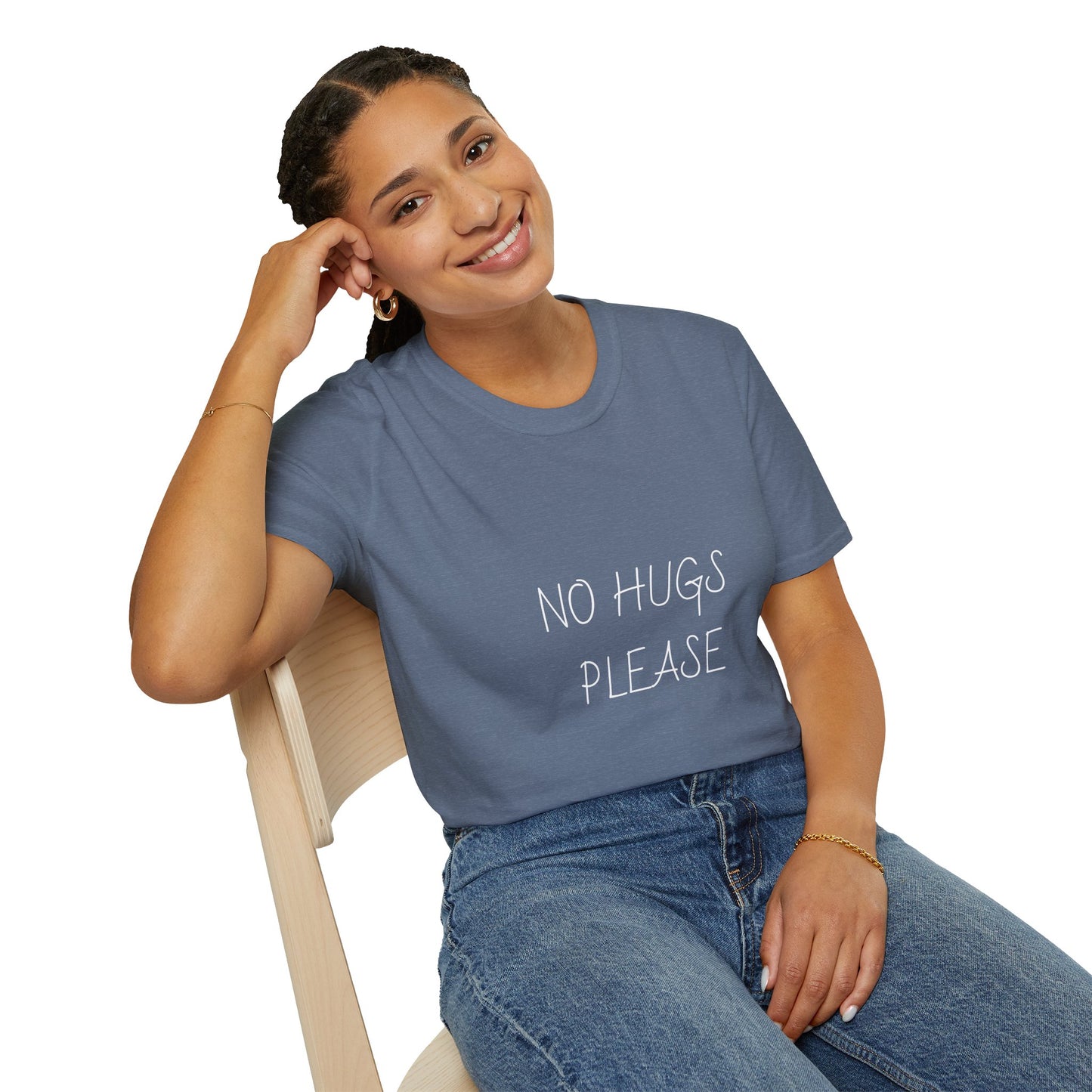 No Hugs Please, Funny Shirt, Plant Lover Gift, Quirky Apparel, Casual Wear, Humor T-Shirt