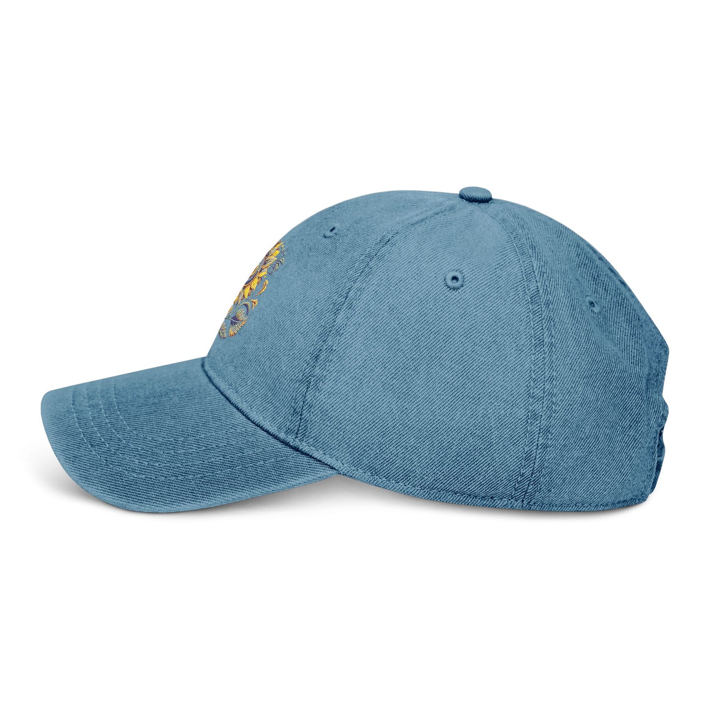 Sunflower Embroidered Denim Hat - Stylish Summer Accessory, Perfect Gift for Nature Lovers, Casual Wear, Outdoor Events, Festivals
