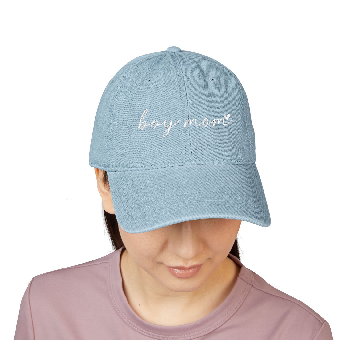 Denim Hat - 'Boy Mom' Embroidery, Perfect Gift for Moms