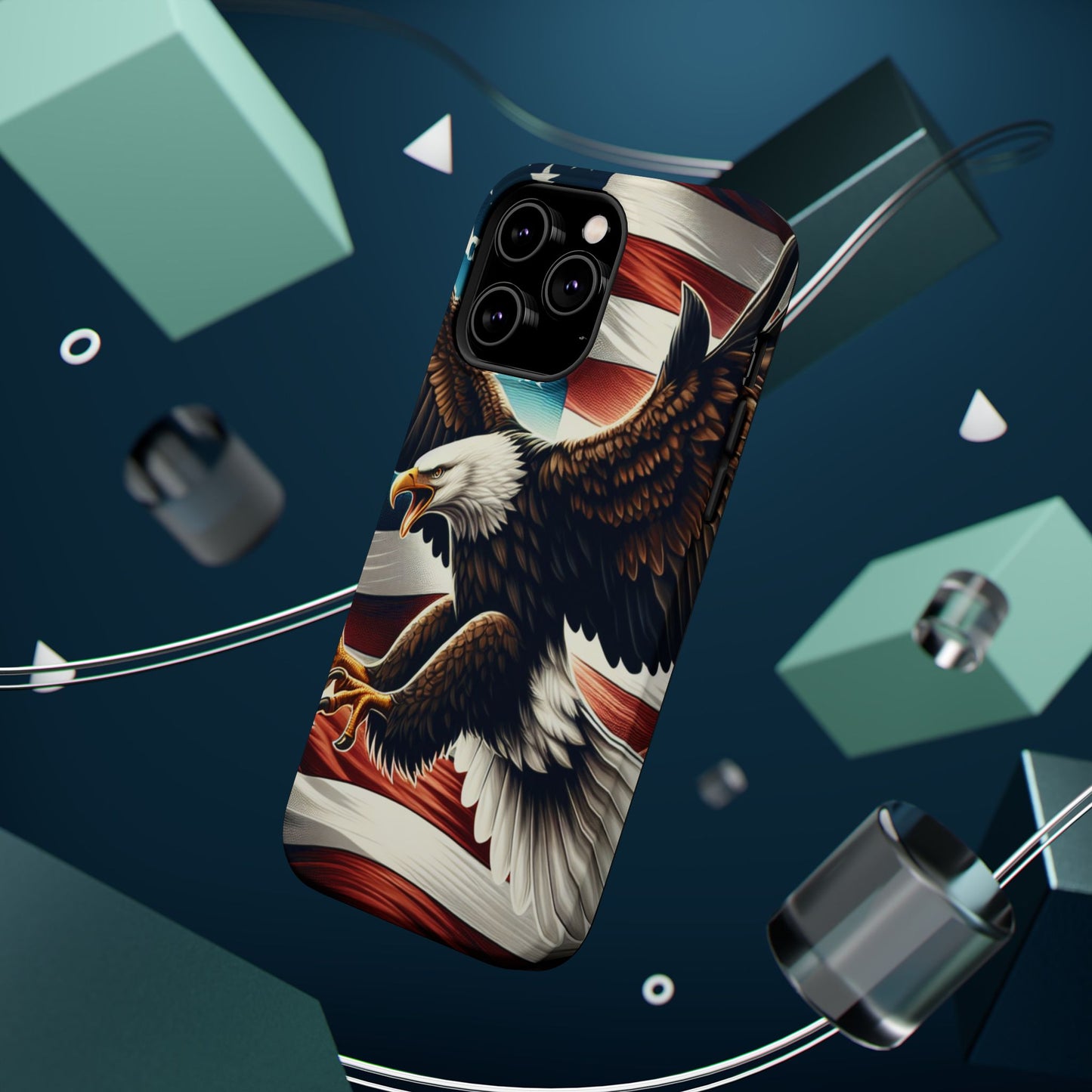 iPhone 13-16  Patriotic Eagle Magnetic Tough Cases, 4th of July