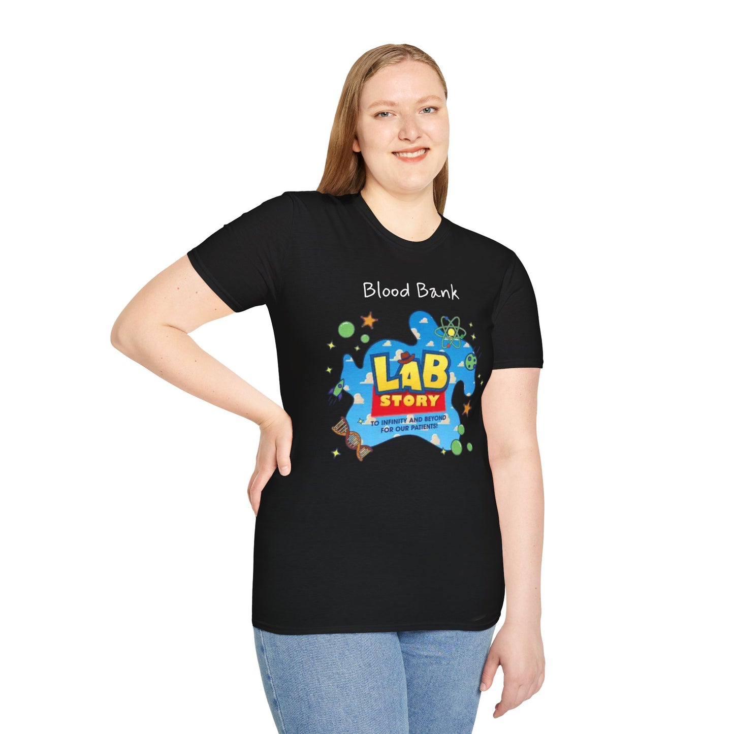 Lab Story Blood Bank 2026 T-Shirt | science graphic, playful lab design