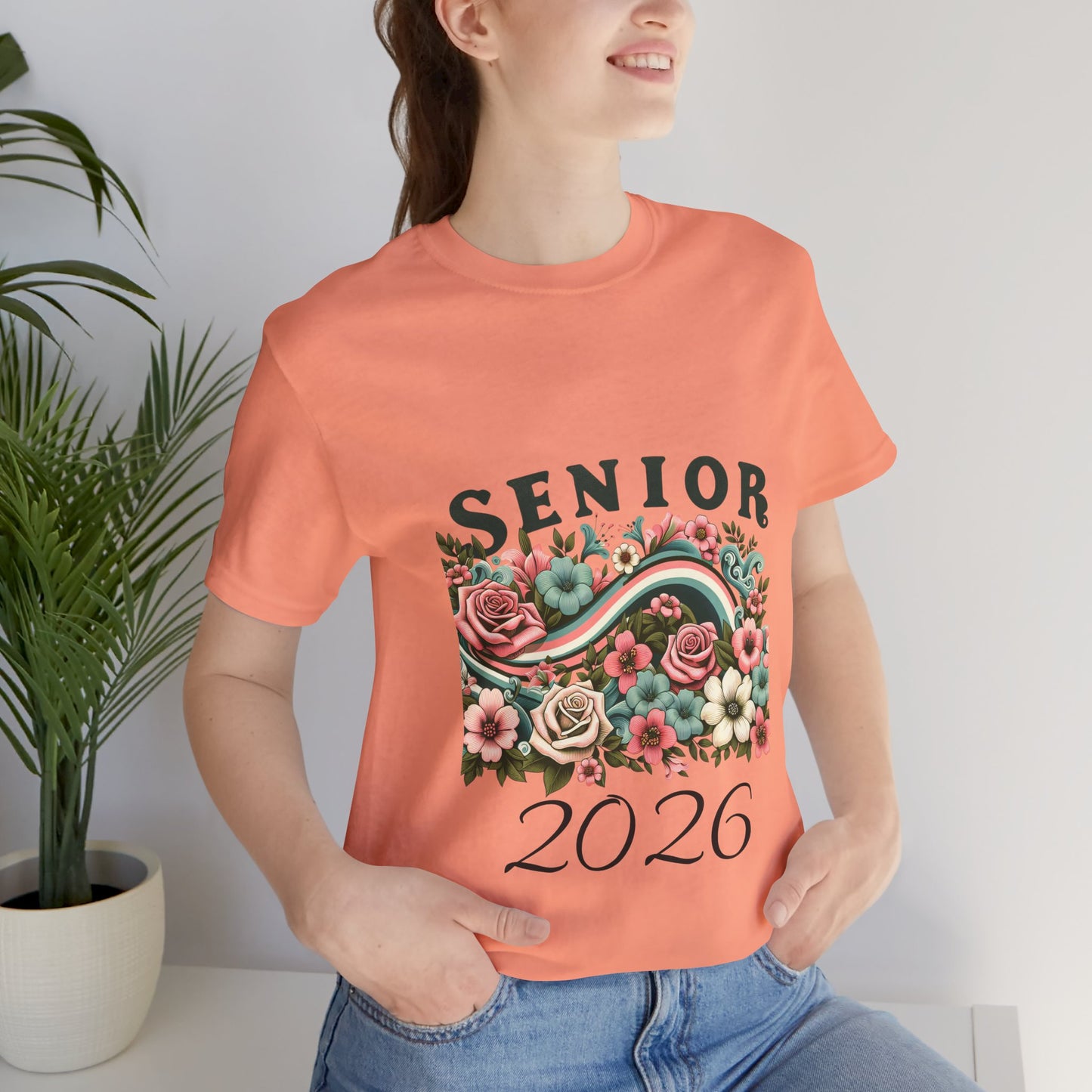 Senior 2026 Floral Unisex Tee, Graduation Gift Shirt, High School Senior Apparel, Class of 2026 Shirt, Floral Graduation Tee