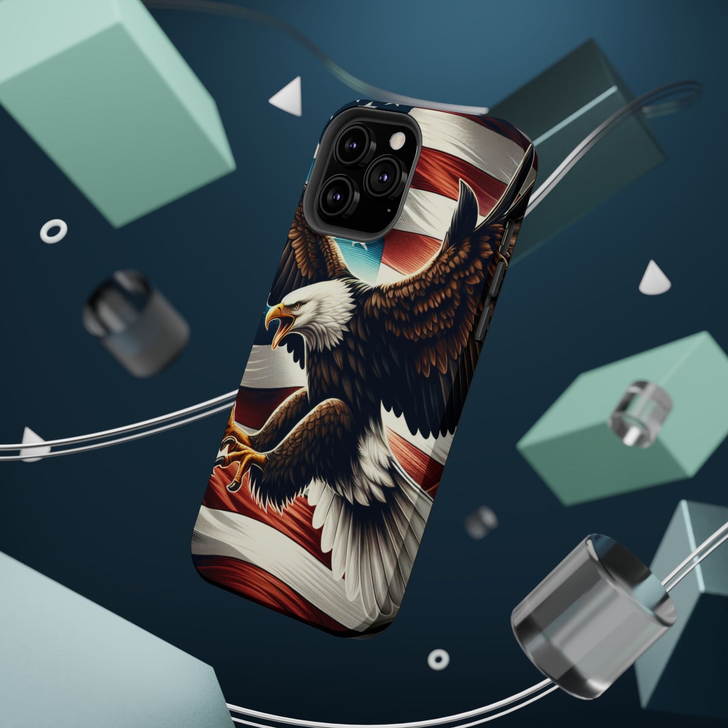 iPhone 13-16  Patriotic Eagle Magnetic Tough Cases, 4th of July
