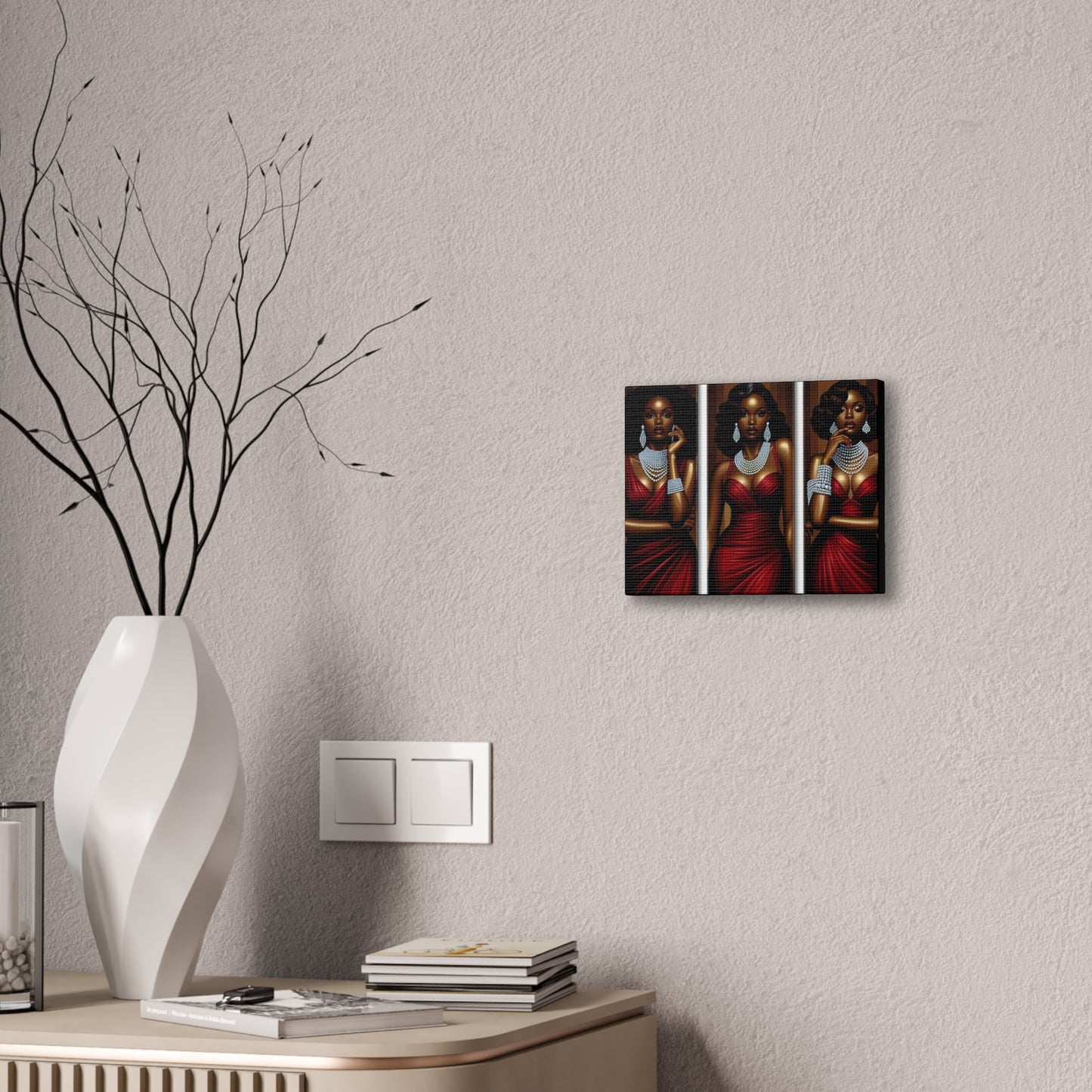 Elegant Afrocentric Canvas Art, Vibrant Wall Decor, Home Decoration, Black Girl Art, Gift for Her, Modern Artwork
