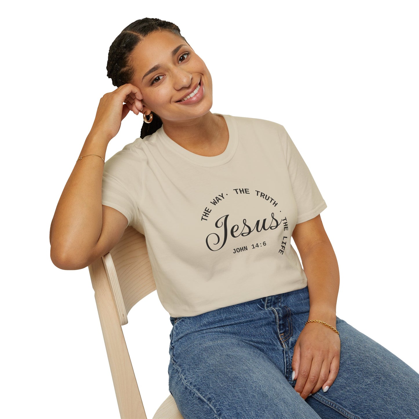 Faith-Inspired Unisex Softstyle T-Shirt, Inspirational Tee, Religious Apparel, Gift for Christians, Scripture Shirt, Casual Faith Wear
