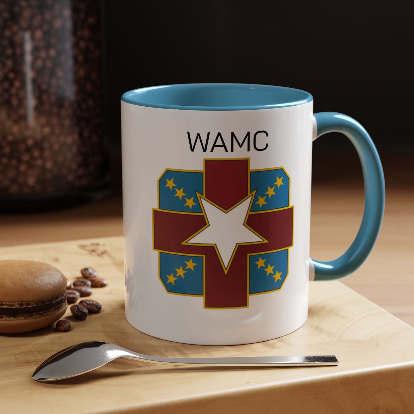 Womack, WAMC, Patriotic Accent Coffee Mug - Perfect for Veterans, Military Families, Heroic Moments, Unique Gifts, and Daily Inspiration