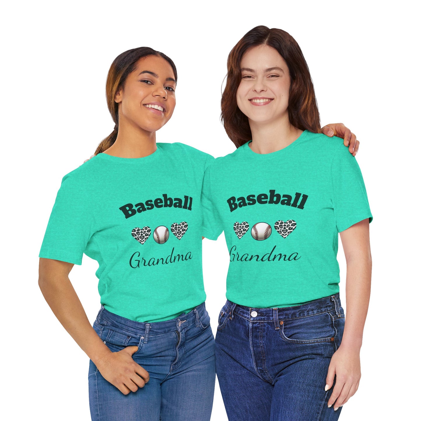 Grandma Baseball Tee with Personalized Name and Jersey Number on the back