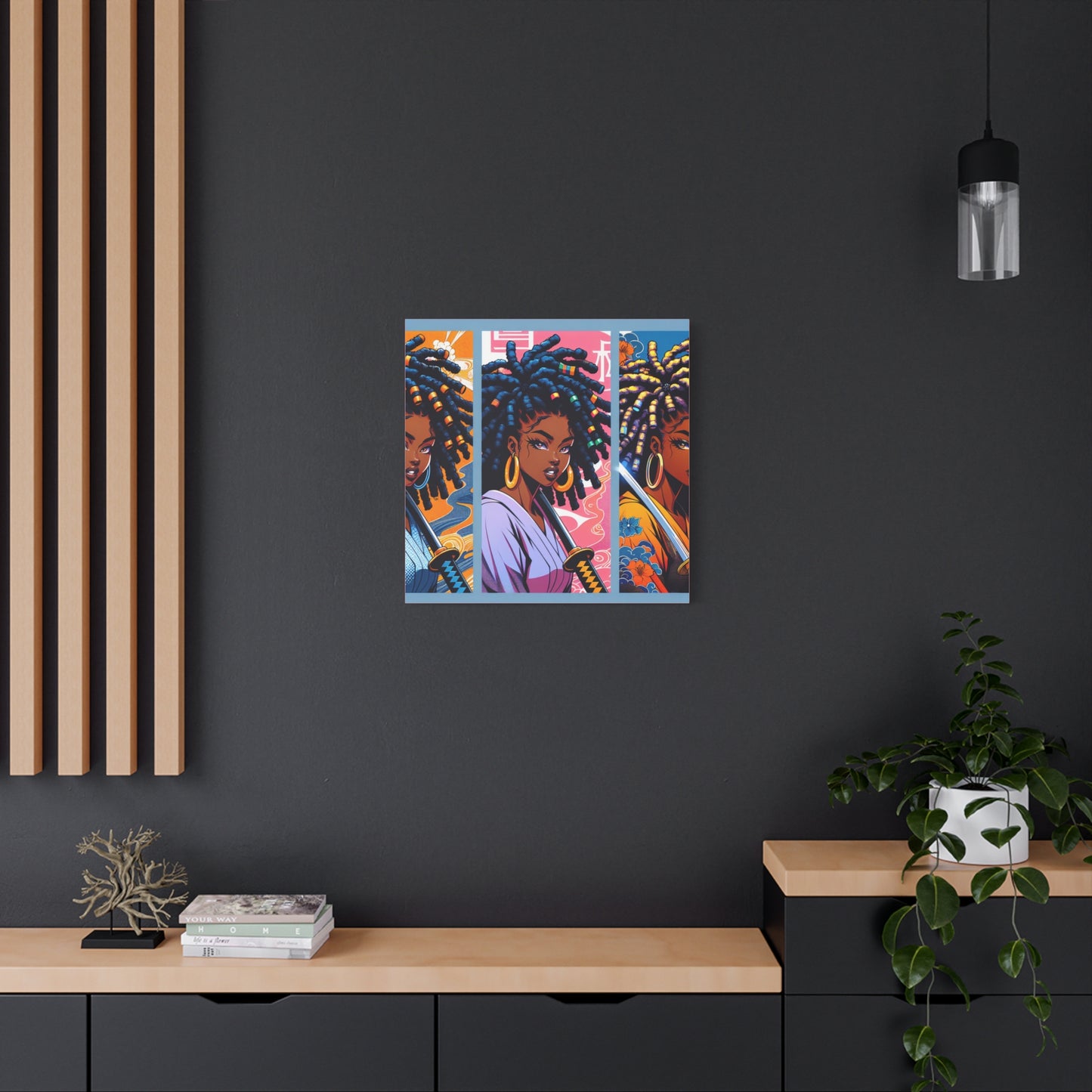 Artistic Canvas Wall Decor, Afrocentric Artwork, Contemporary Home Decor, Unique Gift for Art Lovers, Black-Owned Art