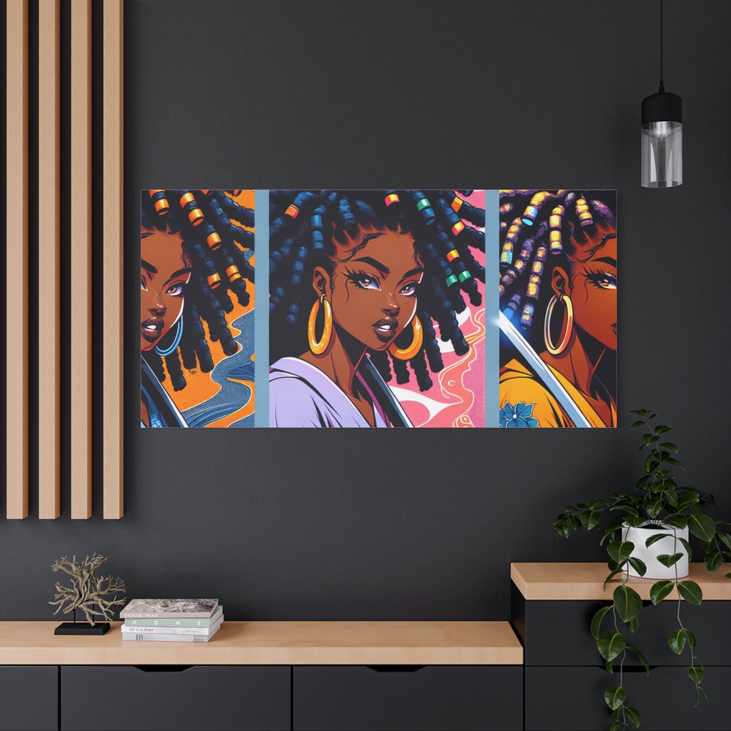 Artistic Canvas Wall Decor, Afrocentric Artwork, Contemporary Home Decor, Unique Gift for Art Lovers, Black-Owned Art