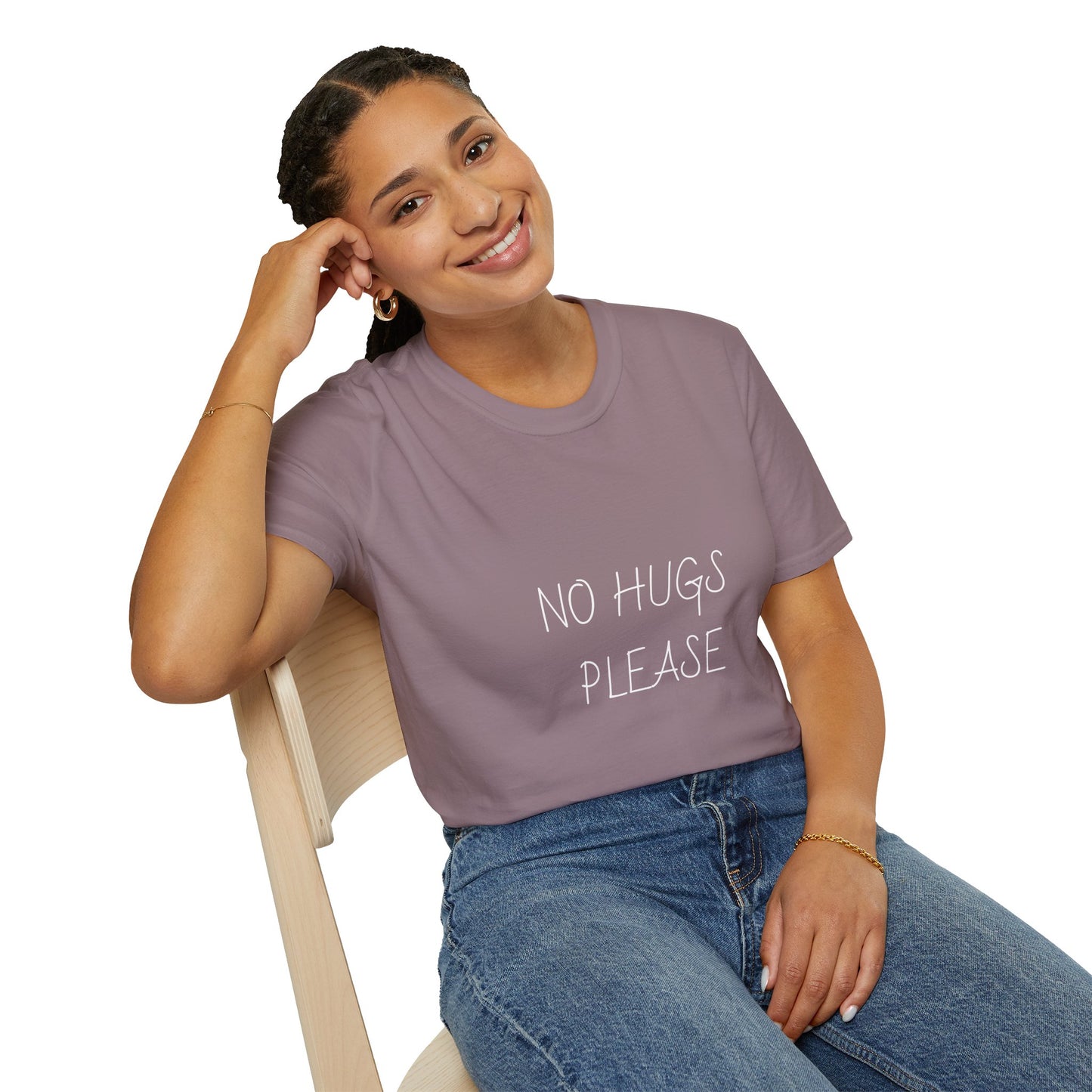 No Hugs Please, Funny Shirt, Plant Lover Gift, Quirky Apparel, Casual Wear, Humor T-Shirt