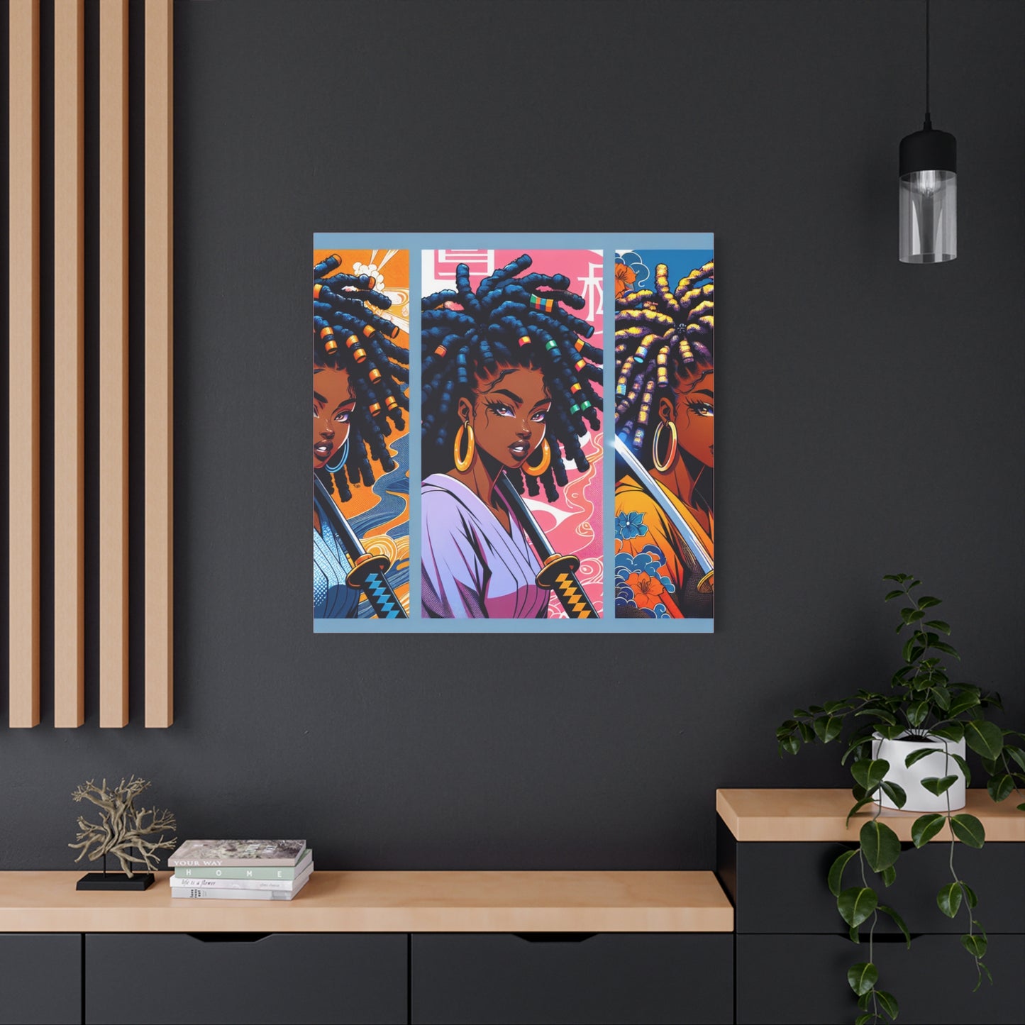 Artistic Canvas Wall Decor, Afrocentric Artwork, Contemporary Home Decor, Unique Gift for Art Lovers, Black-Owned Art