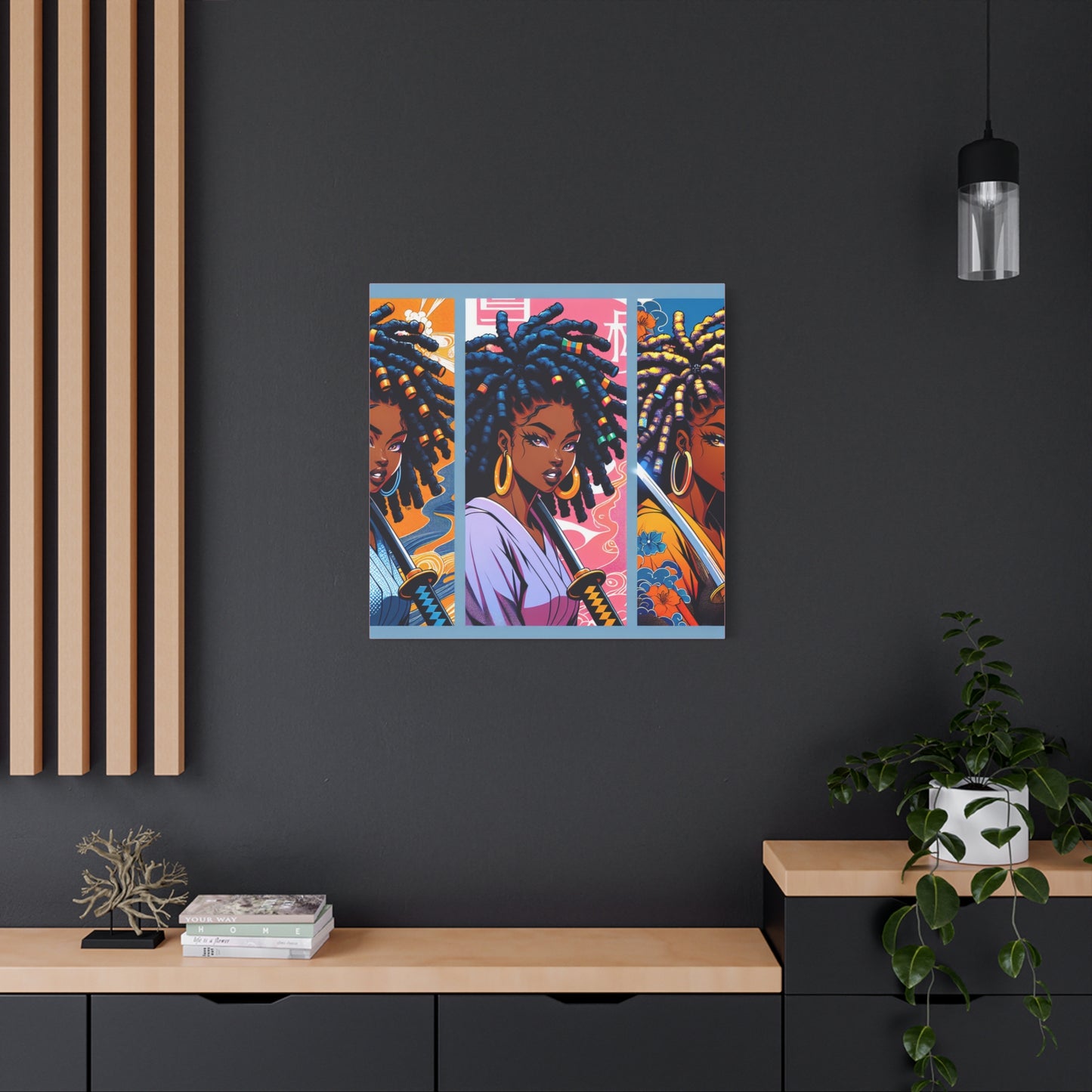 Artistic Canvas Wall Decor, Afrocentric Artwork, Contemporary Home Decor, Unique Gift for Art Lovers, Black-Owned Art