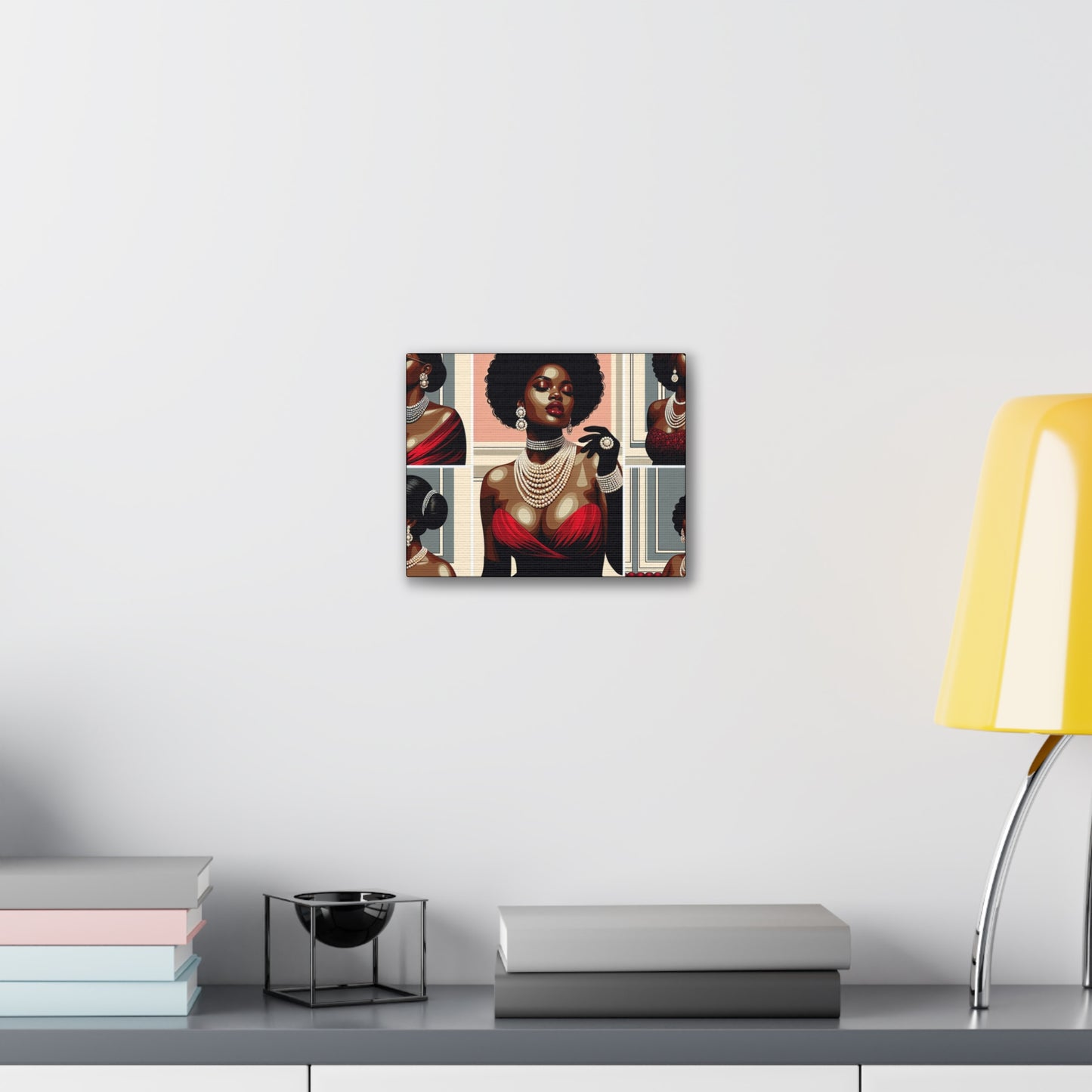 Elegant Afrocentric Canvas Art, Vibrant Wall Decor, Home Decoration, Black Girl Art, Gift for Her, Modern Artwork