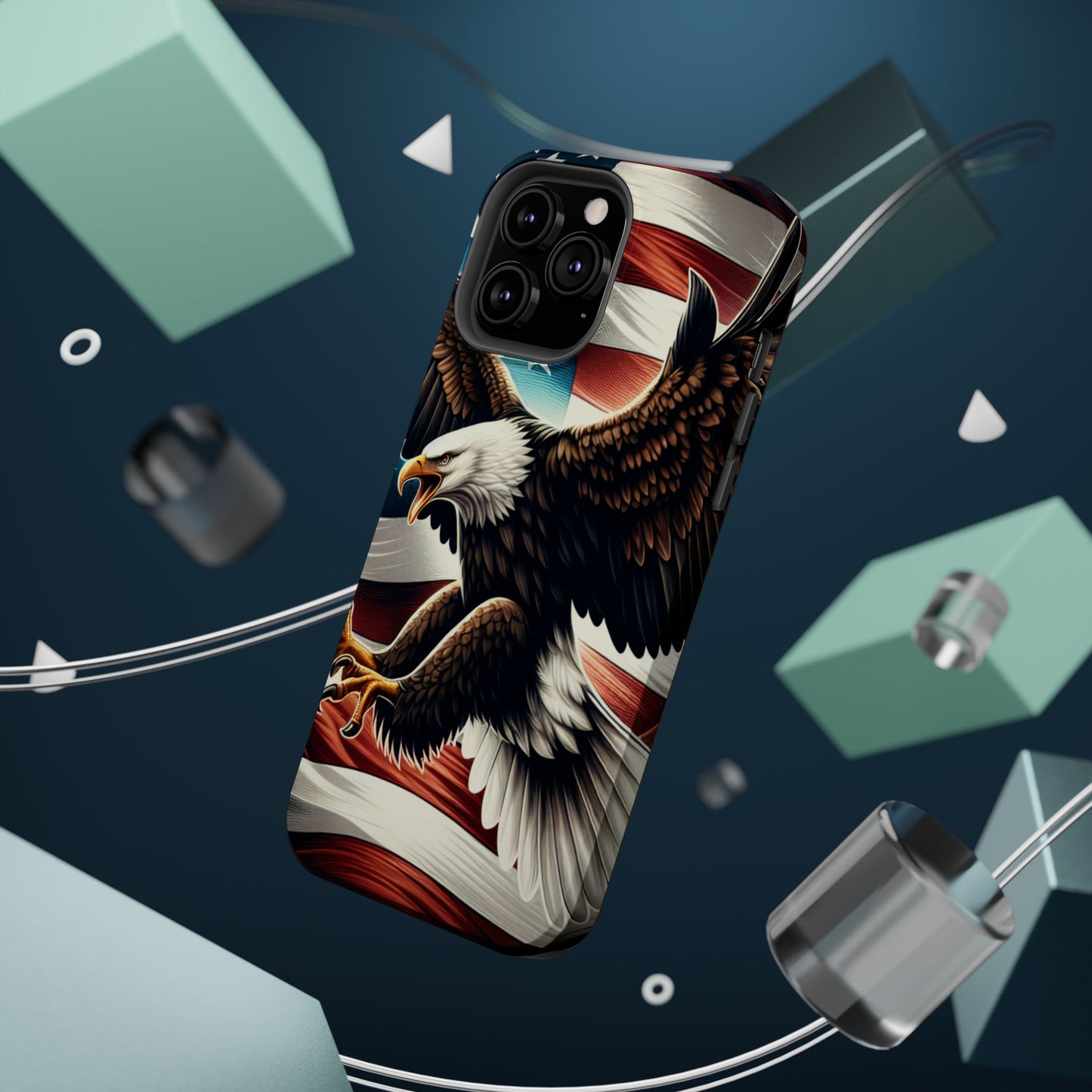 iPhone 13-16  Patriotic Eagle Magnetic Tough Cases, 4th of July
