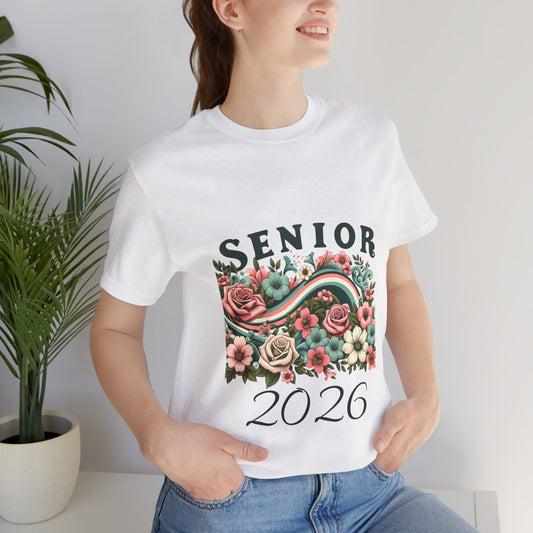 Senior 2026 Floral Unisex Tee, Graduation Gift Shirt, High School Senior Apparel, Class of 2026 Shirt, Floral Graduation Tee