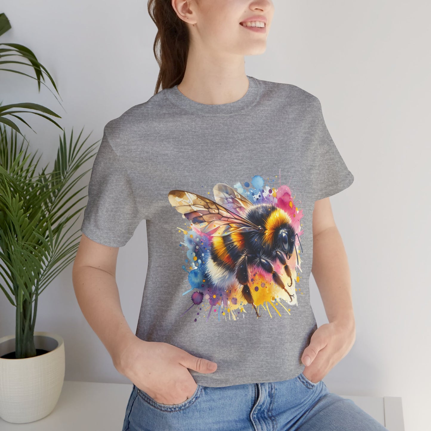 Bee Watercolor Unisex Tee | Nature Lover Gift, Summer Style, Eco-Friendly Fashion, Bee Conservation Awareness, Birthday Present
