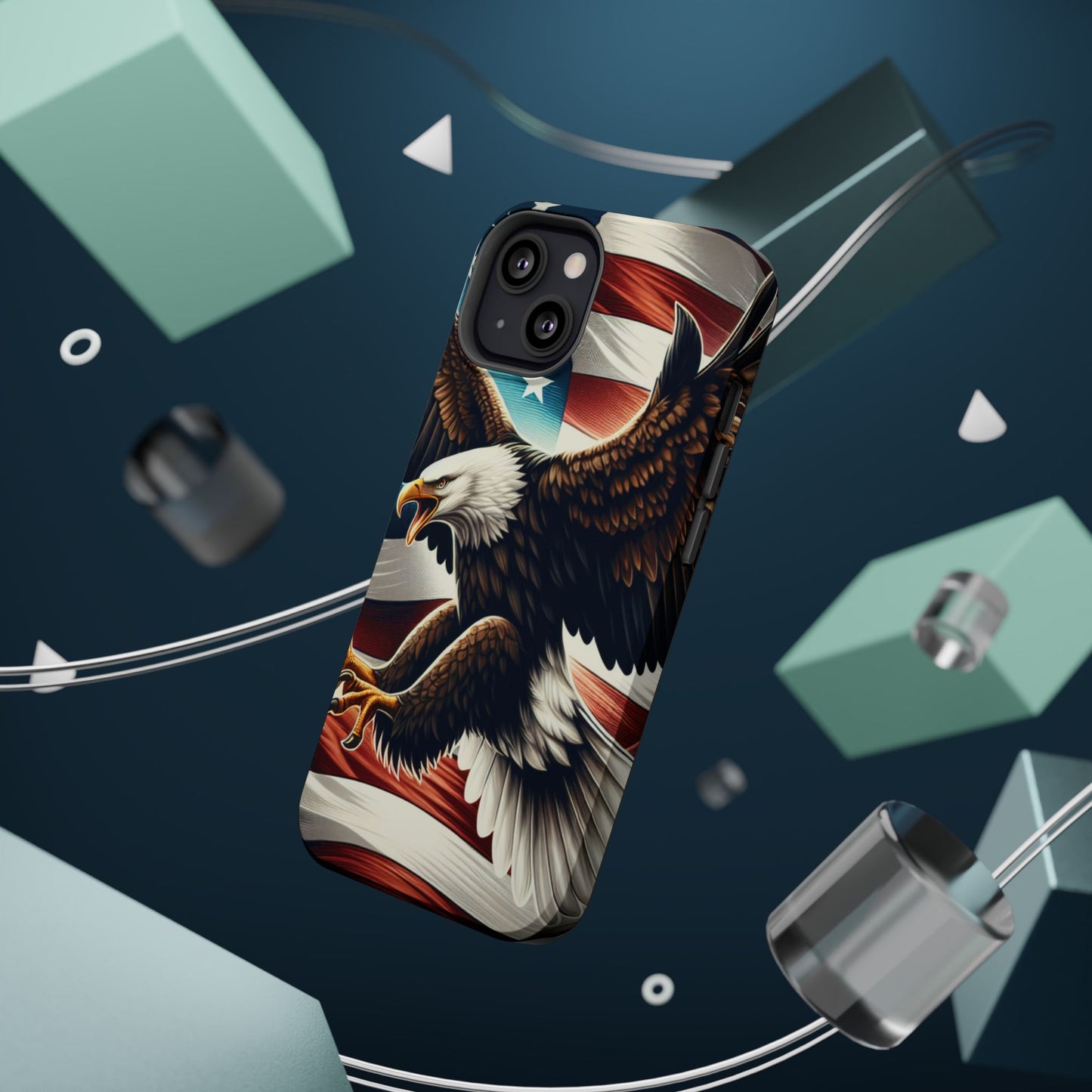 iPhone 13-16  Patriotic Eagle Magnetic Tough Cases, 4th of July